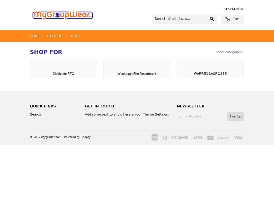 mygroupwear.com shopify website screenshot