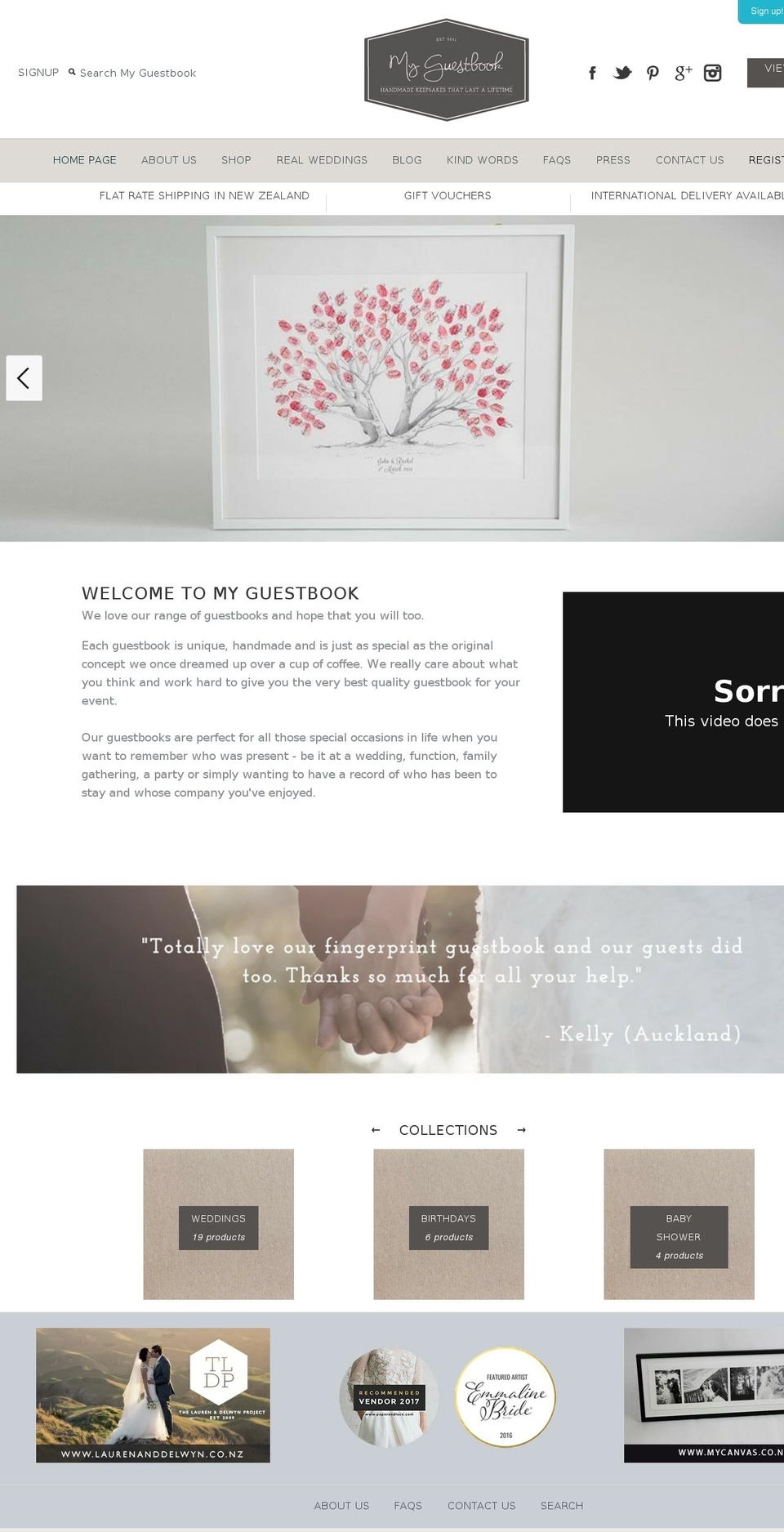 myguestbook.co.nz shopify website screenshot