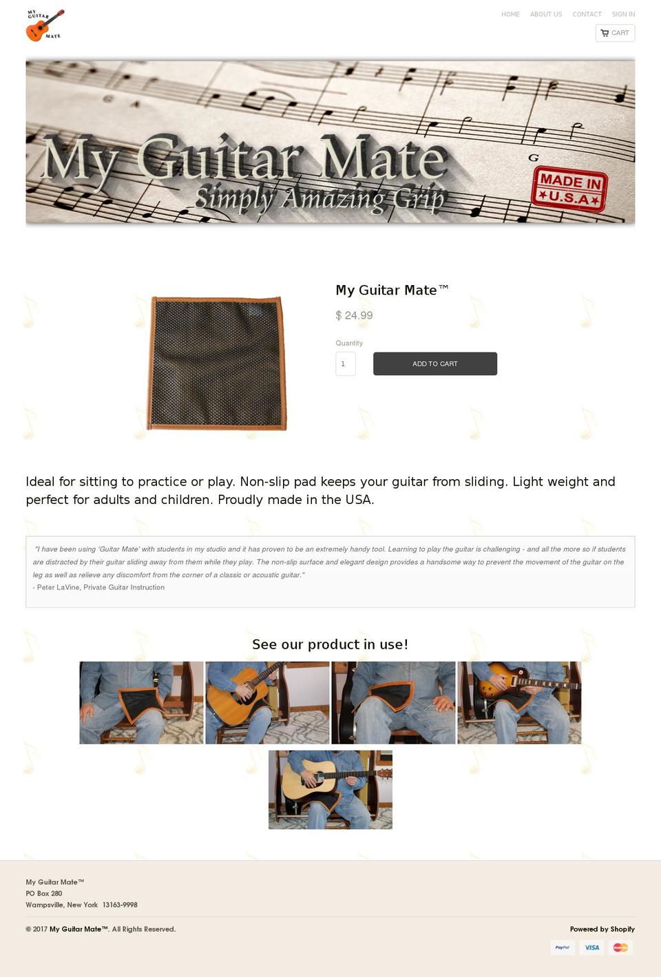 myguitarmate.com shopify website screenshot