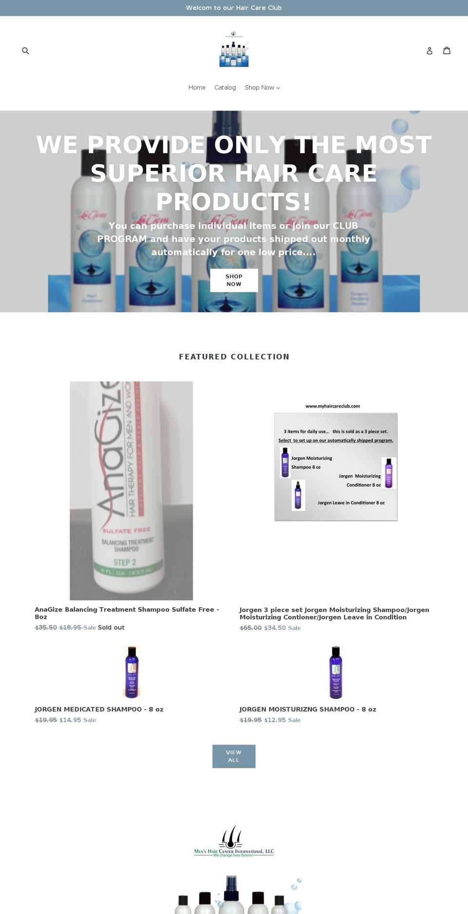 myhaircareclub.com — Shopify storefront screenshot