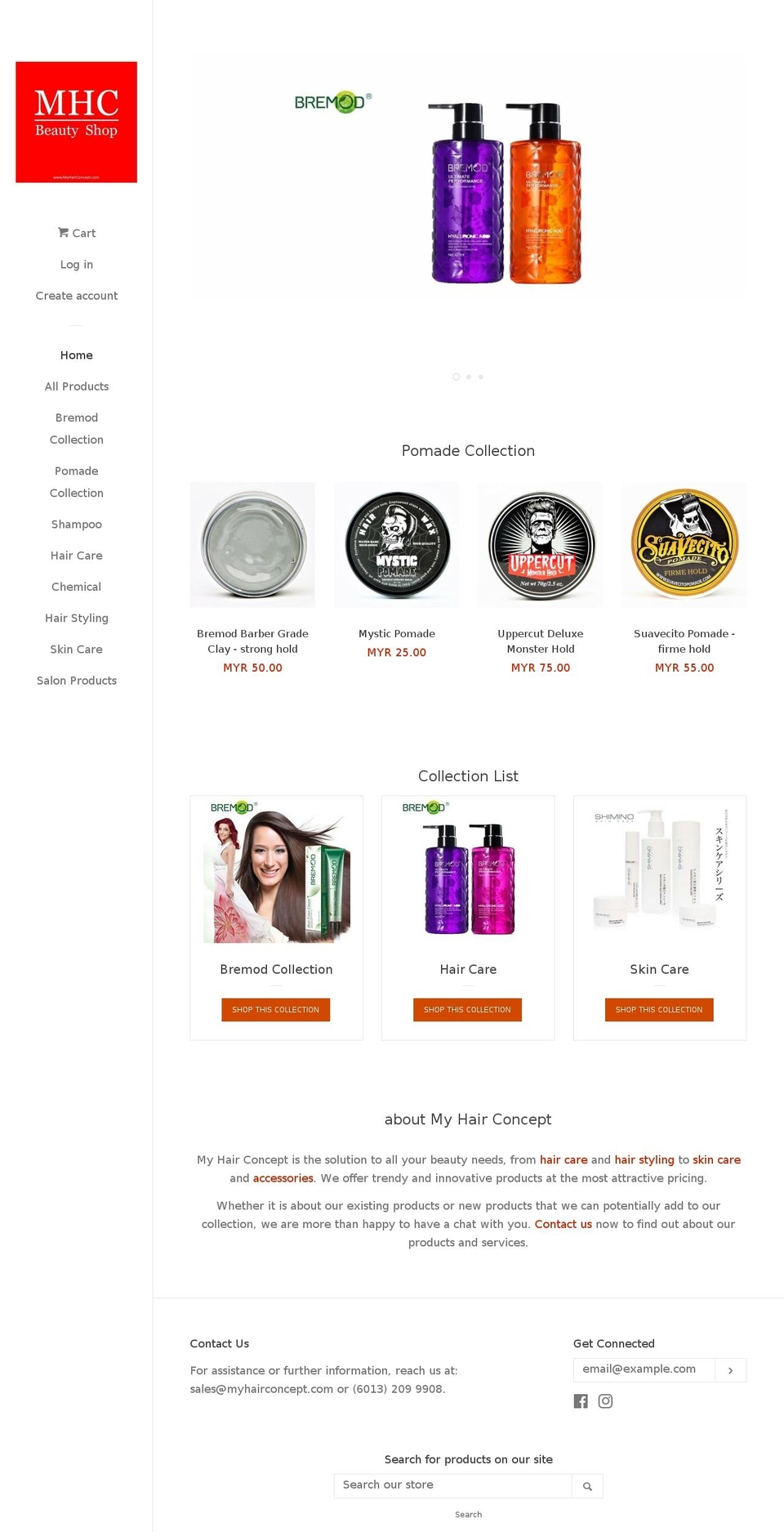 myhairconcept.com — Shopify storefront screenshot