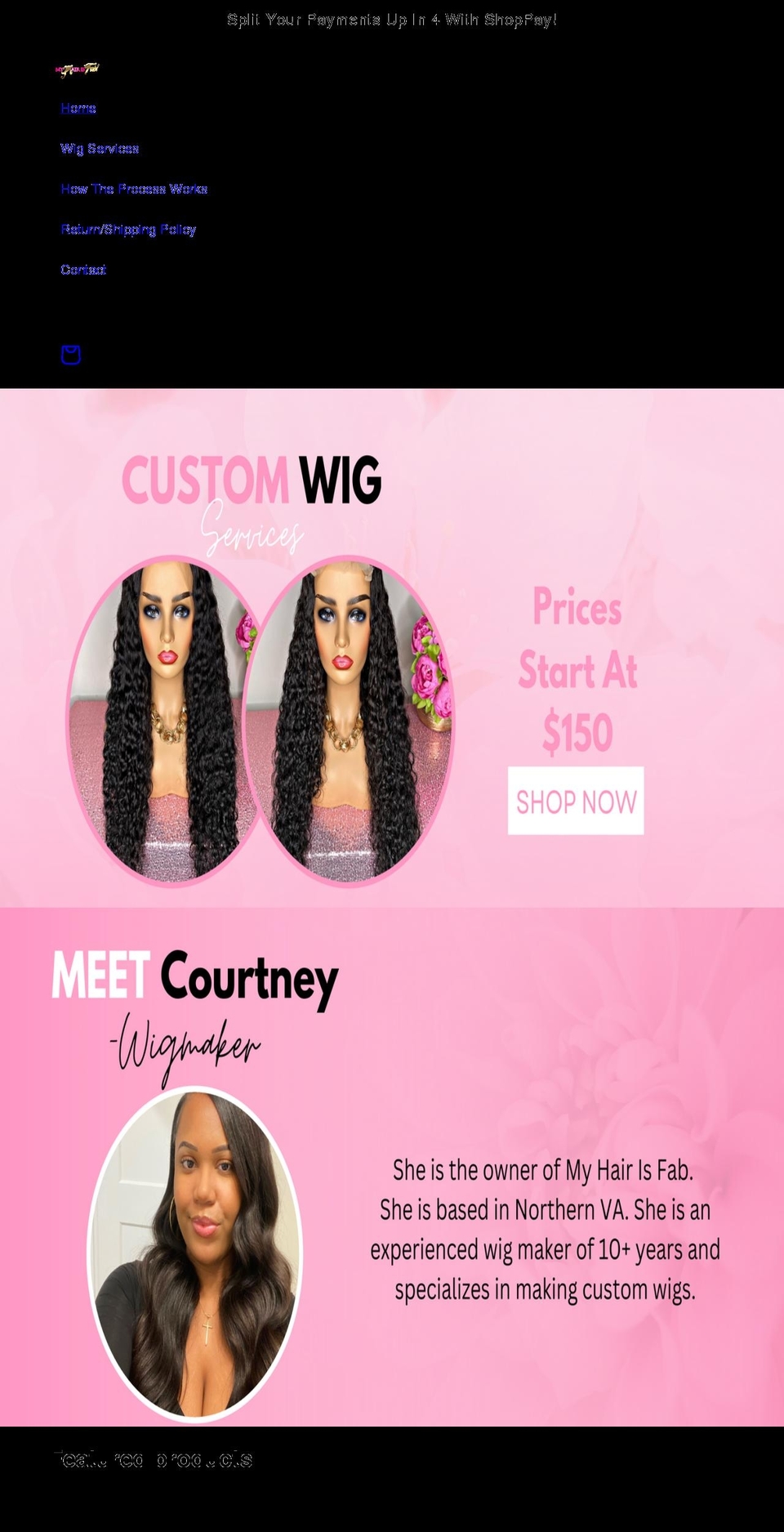 myhairisfab.com shopify website screenshot
