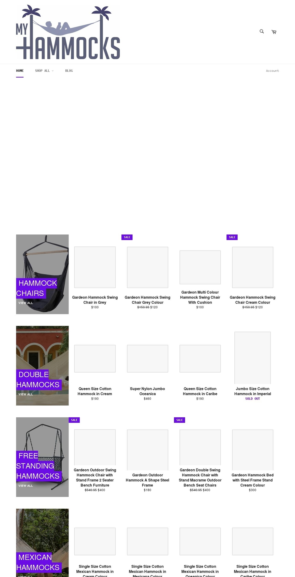 myhammocks.com.au shopify website screenshot
