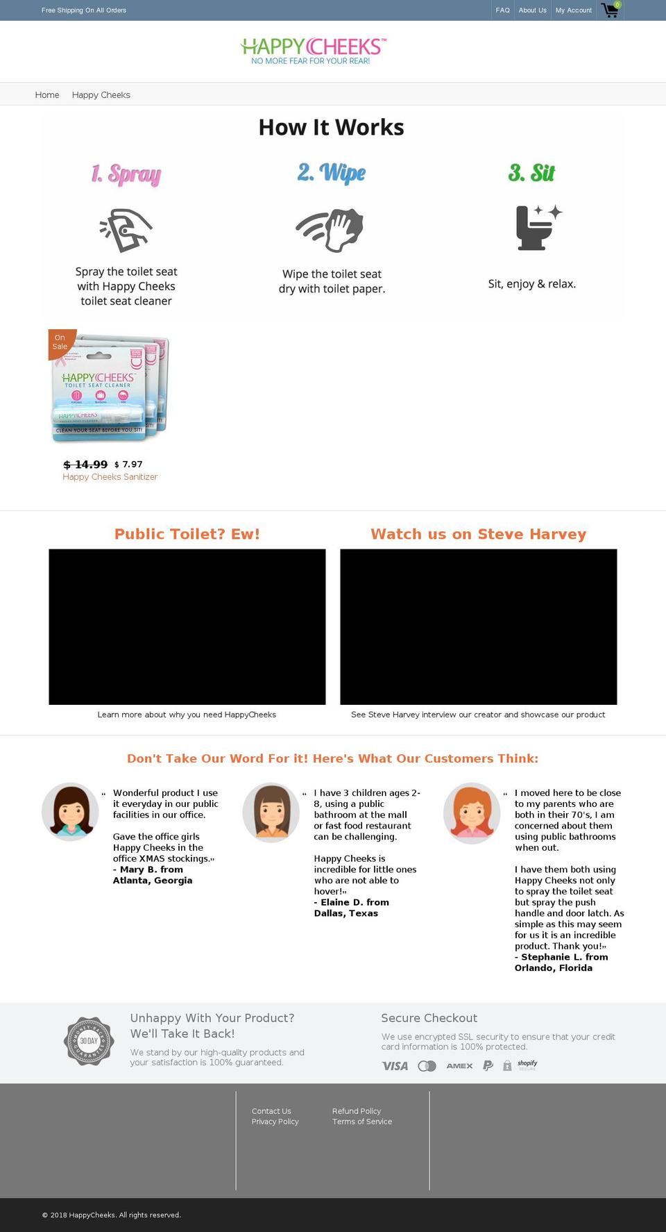myhappycheeks.com — Shopify storefront screenshot