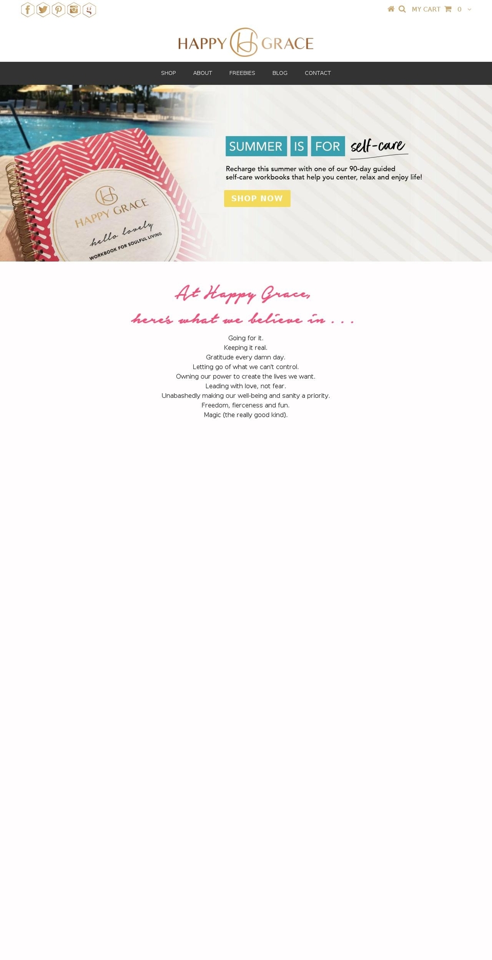 myhappygrace.com — Shopify storefront screenshot