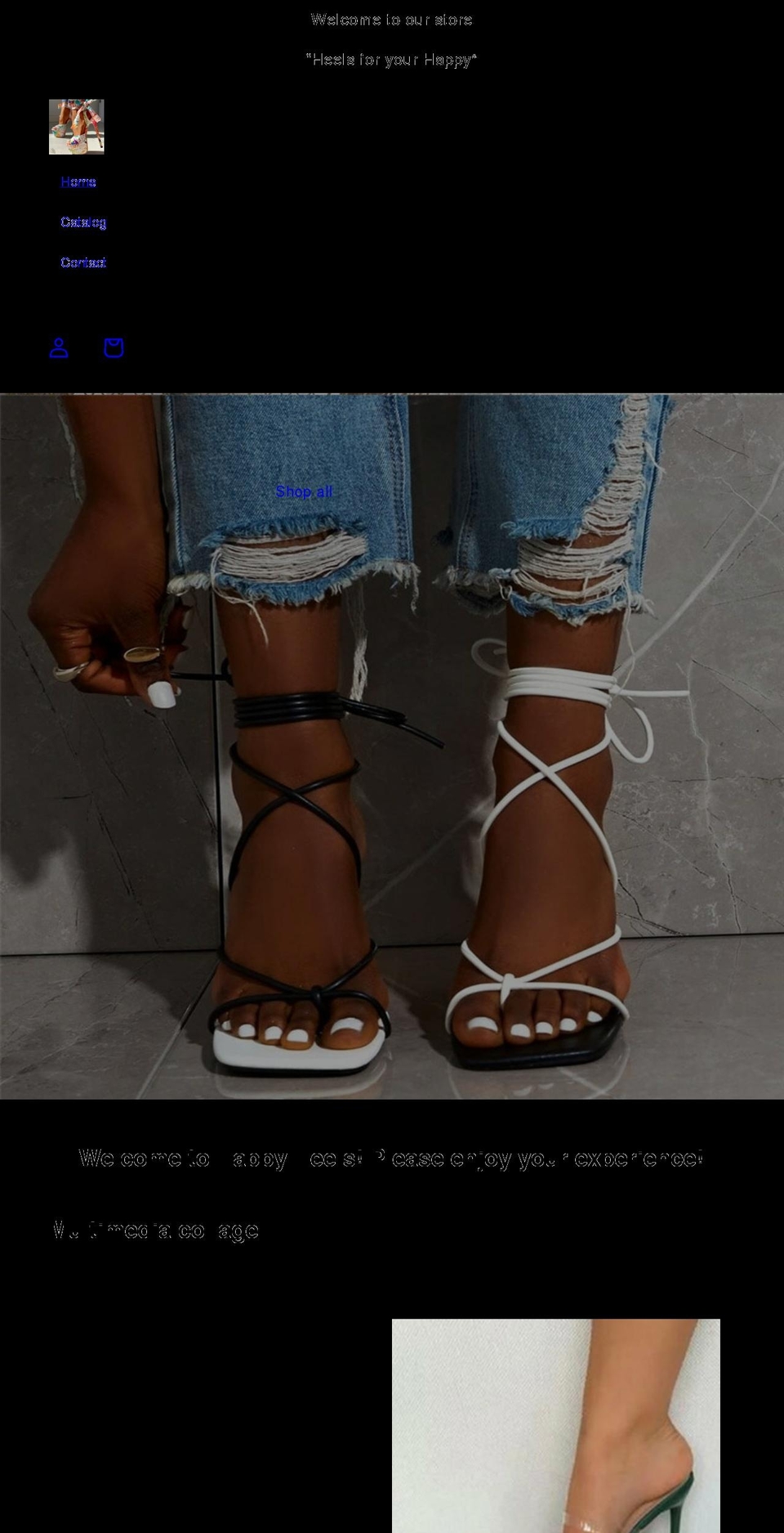 myhappyheels.com shopify website screenshot