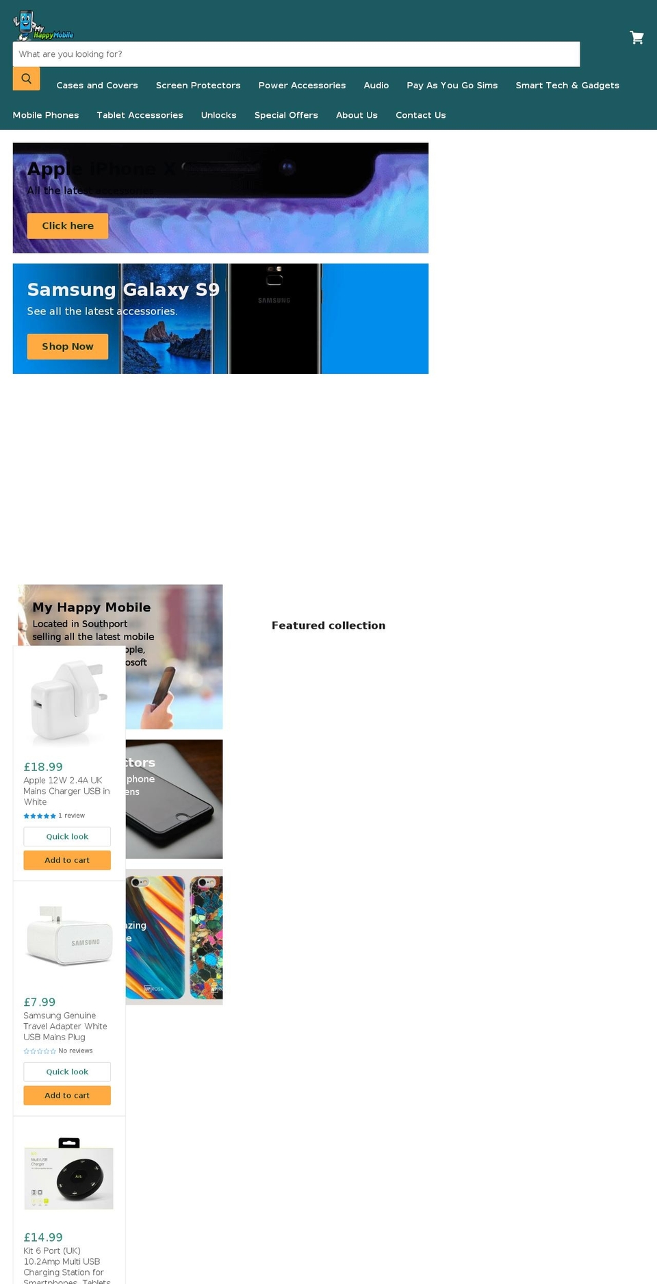 myhappymobile.co.uk shopify website screenshot