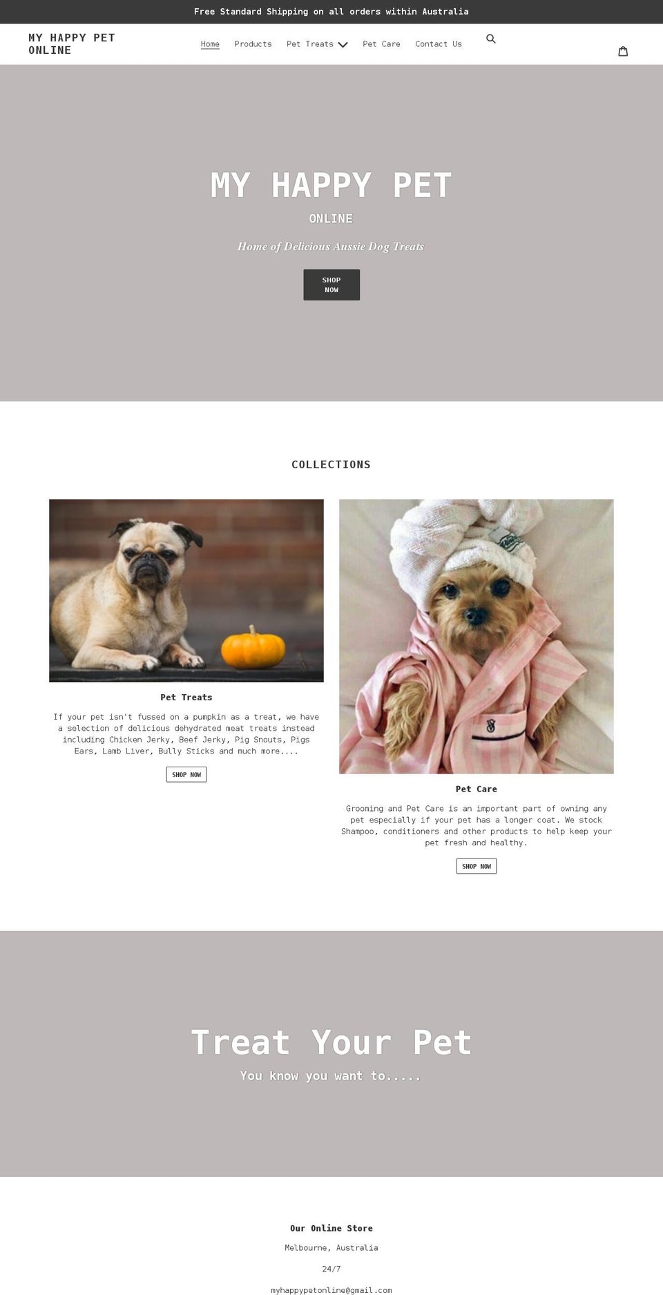 myhappypet.com.au shopify website screenshot