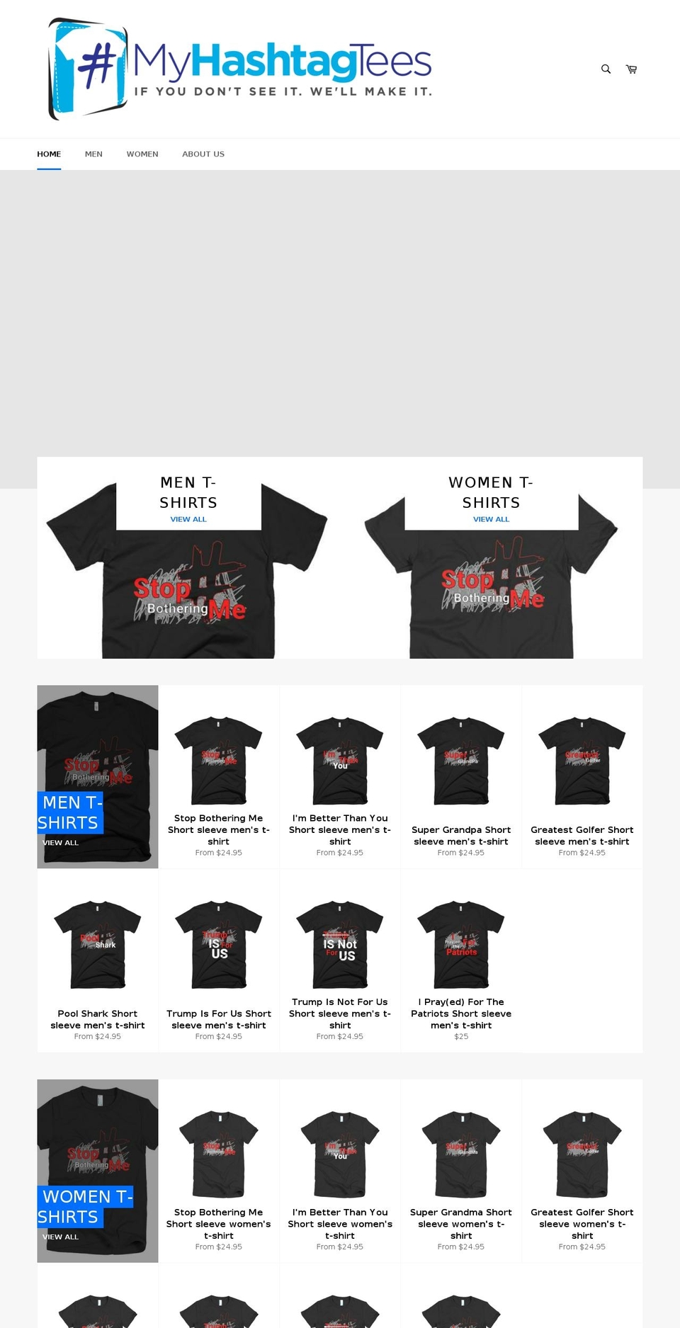 myhashtagtees.com shopify website screenshot