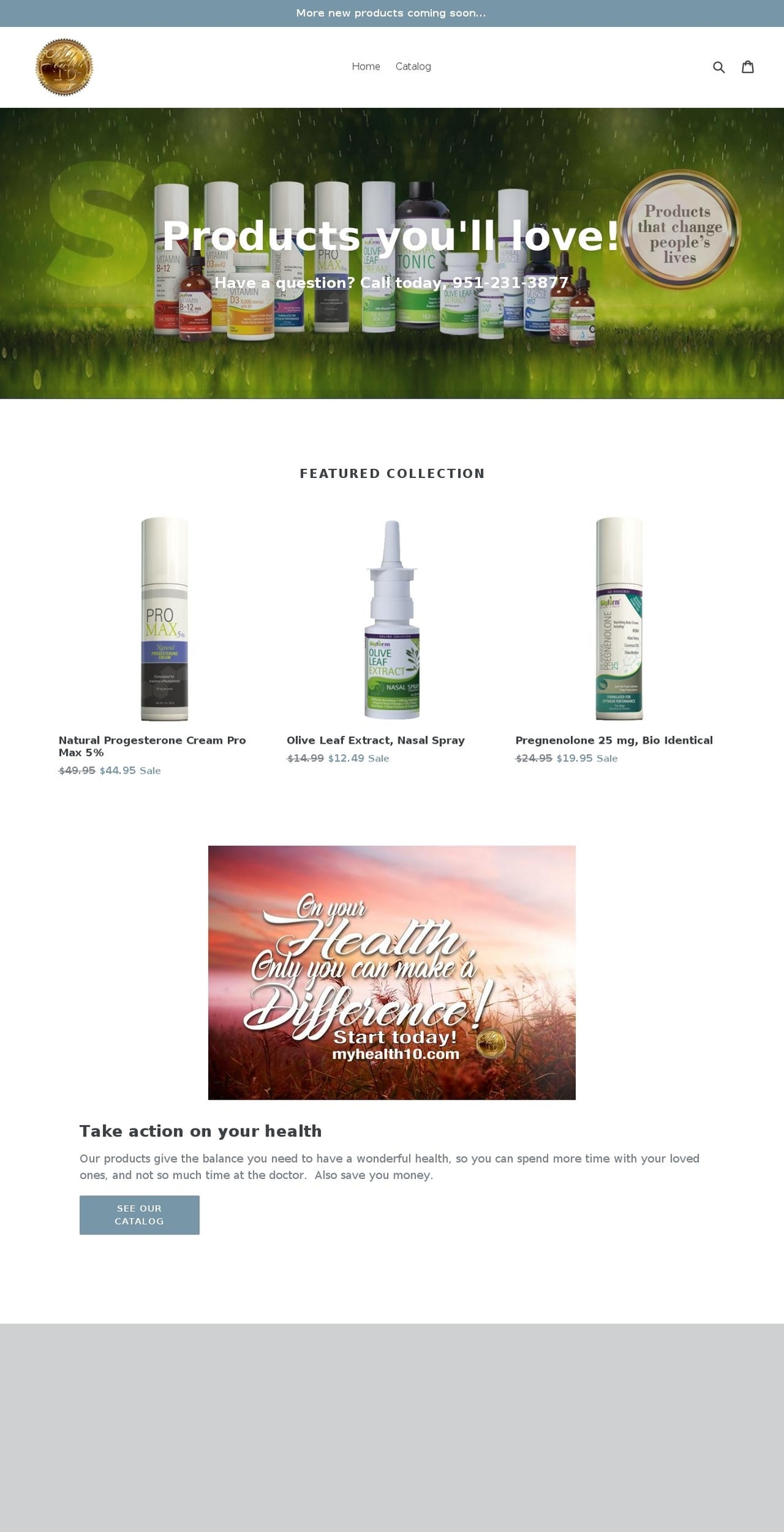 myhealth10.com shopify website screenshot