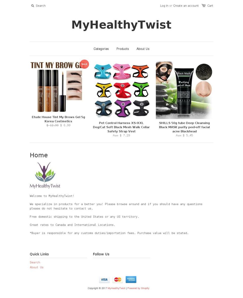myhealthytwist.com shopify website screenshot