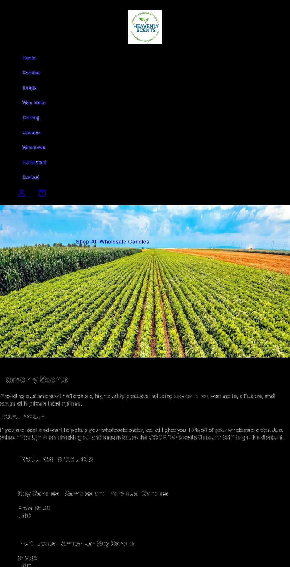 myheavenlyscents.com shopify website screenshot