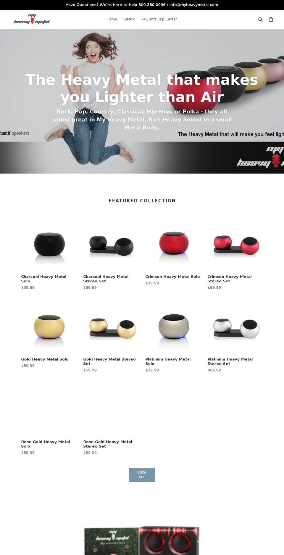 myheavymetal.com — Shopify storefront screenshot