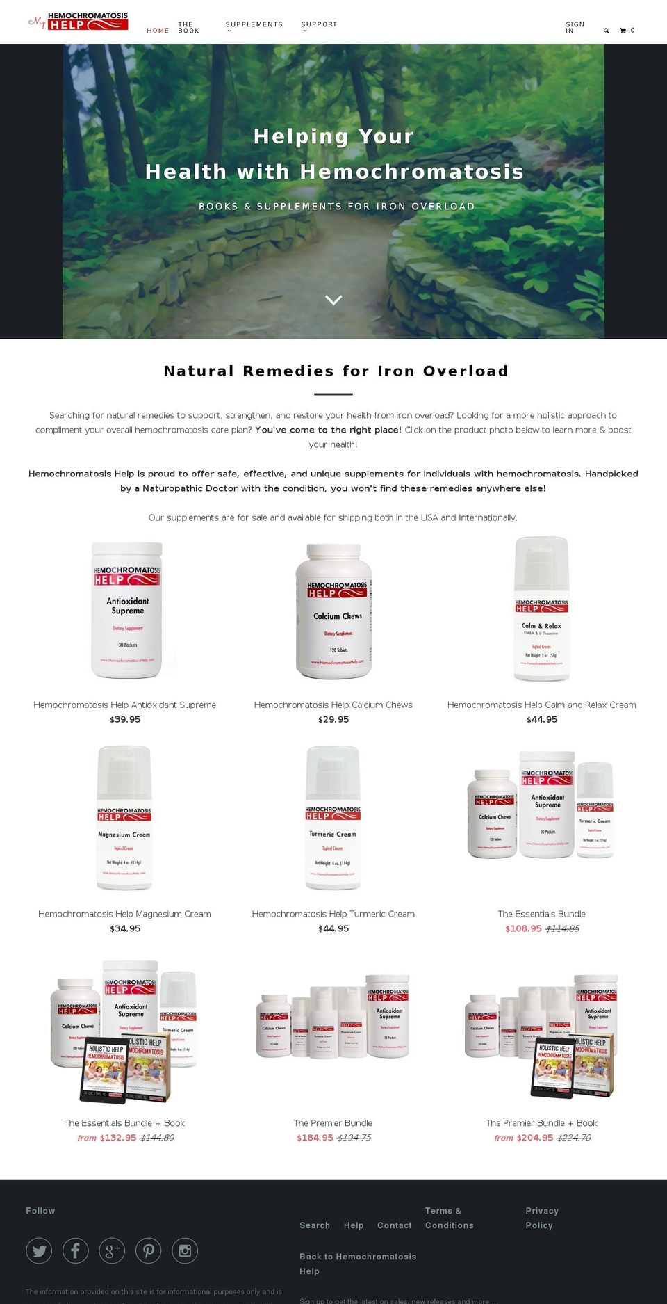 myhemochromatosishelp.com shopify website screenshot