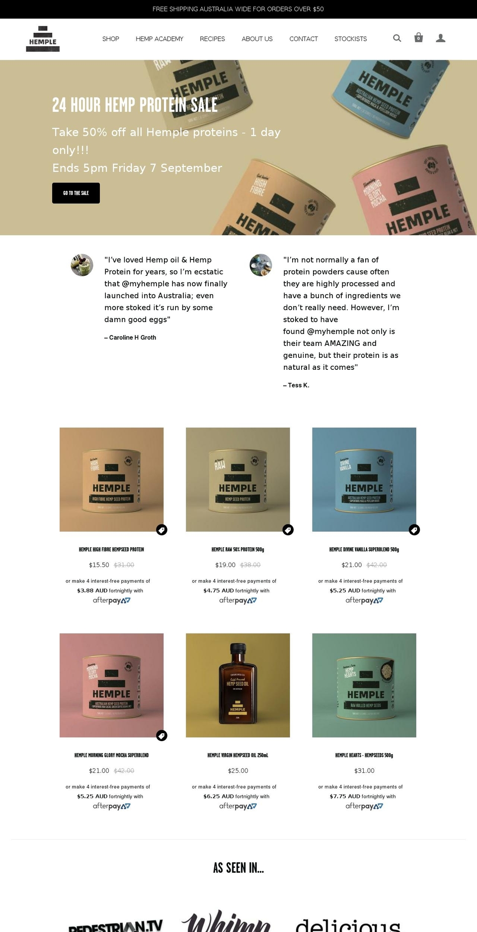 myhemple.com.au shopify website screenshot