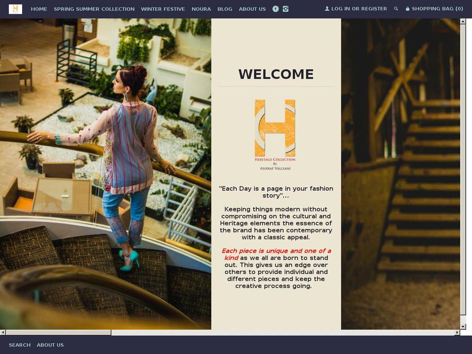 Crave Shopify theme site example myheritagecollection.com