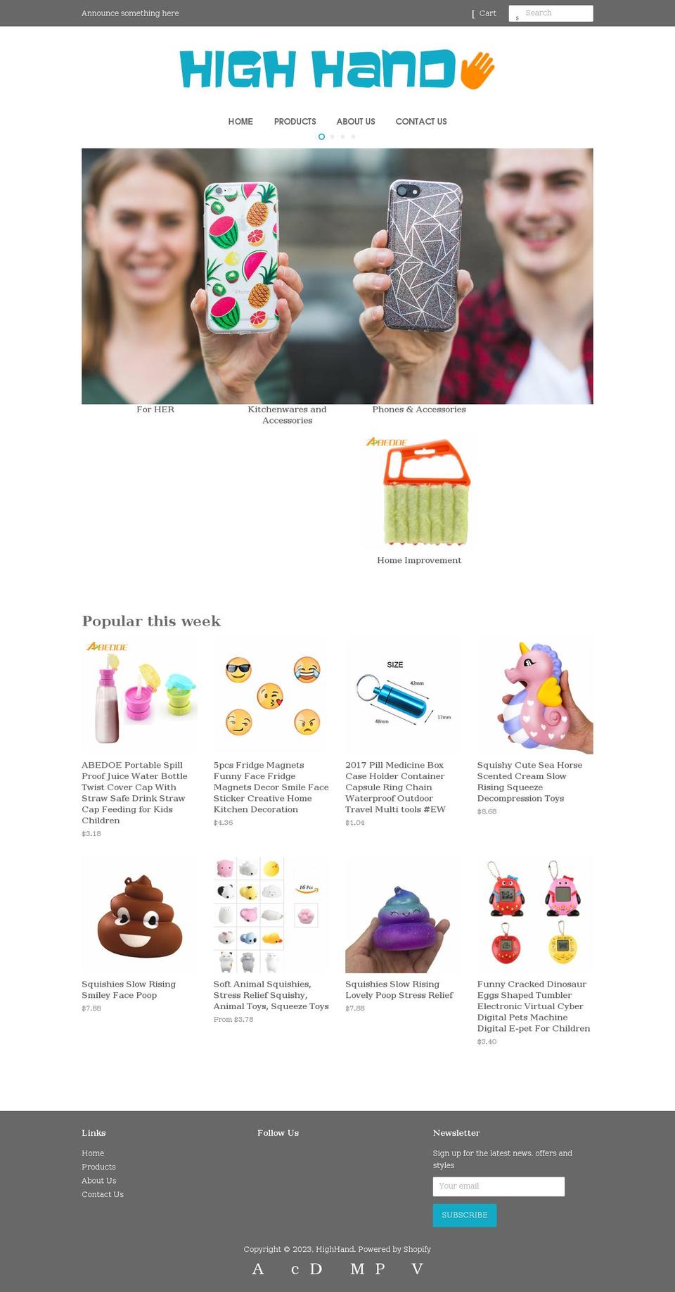 myhighhand.com — Shopify storefront screenshot