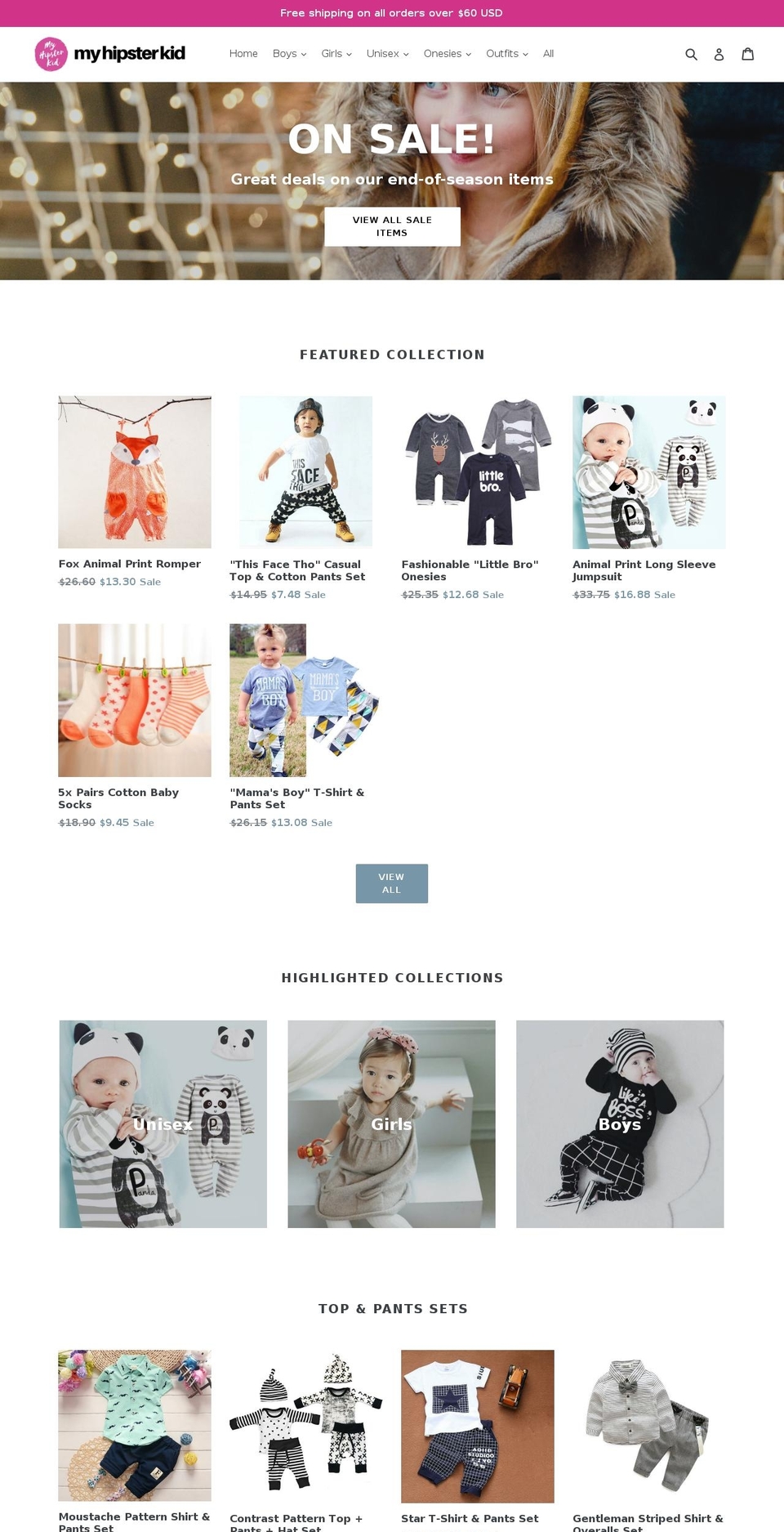 myhipsterkid.com — Shopify storefront screenshot