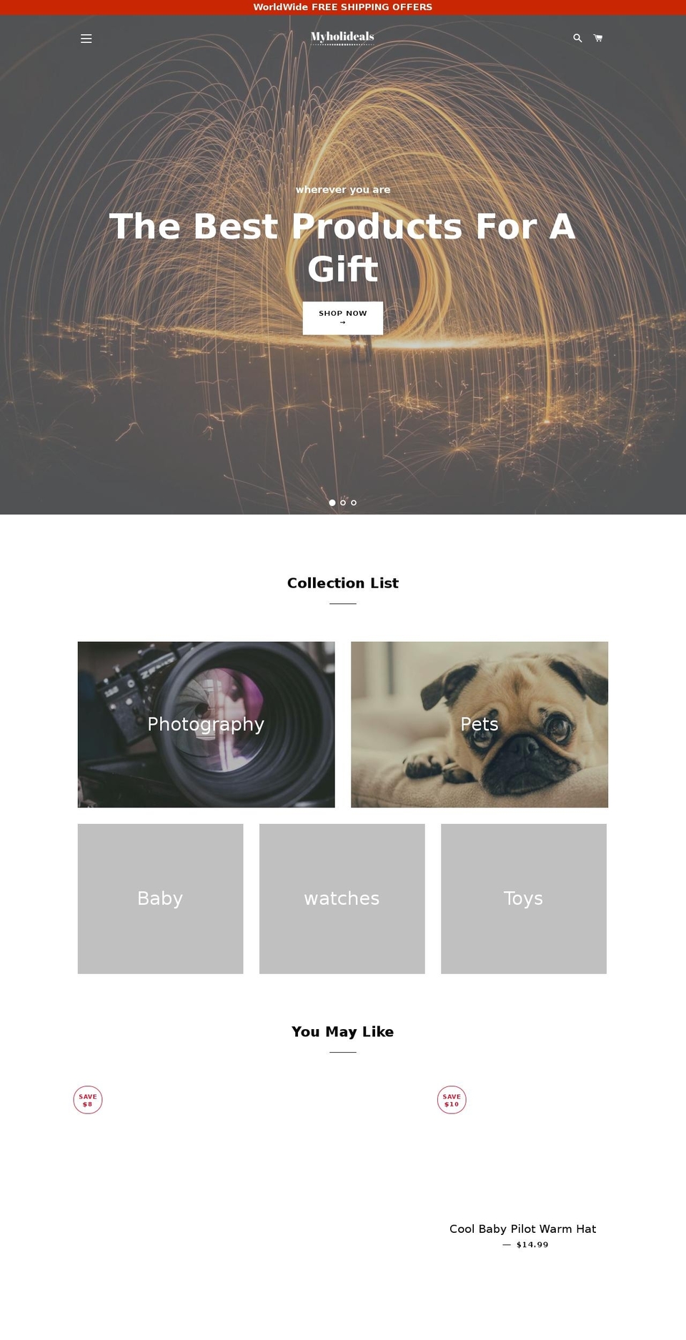 myholideals.com — Shopify storefront screenshot