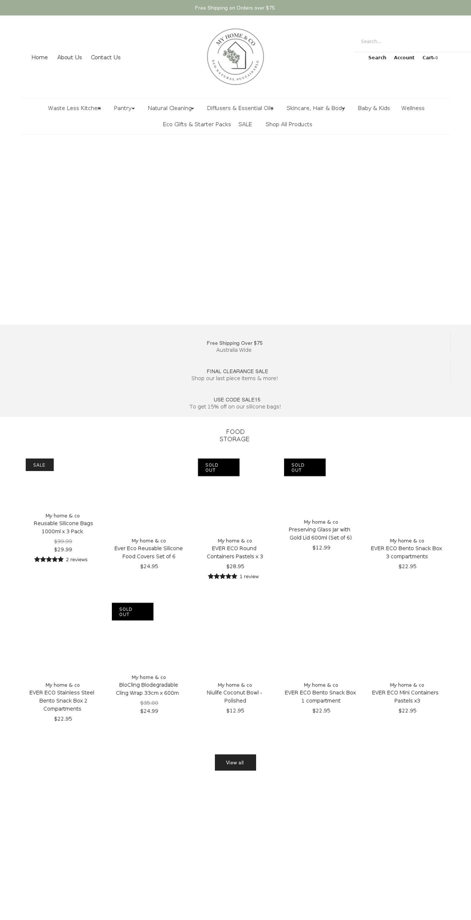 myhomeandco.com.au shopify website screenshot