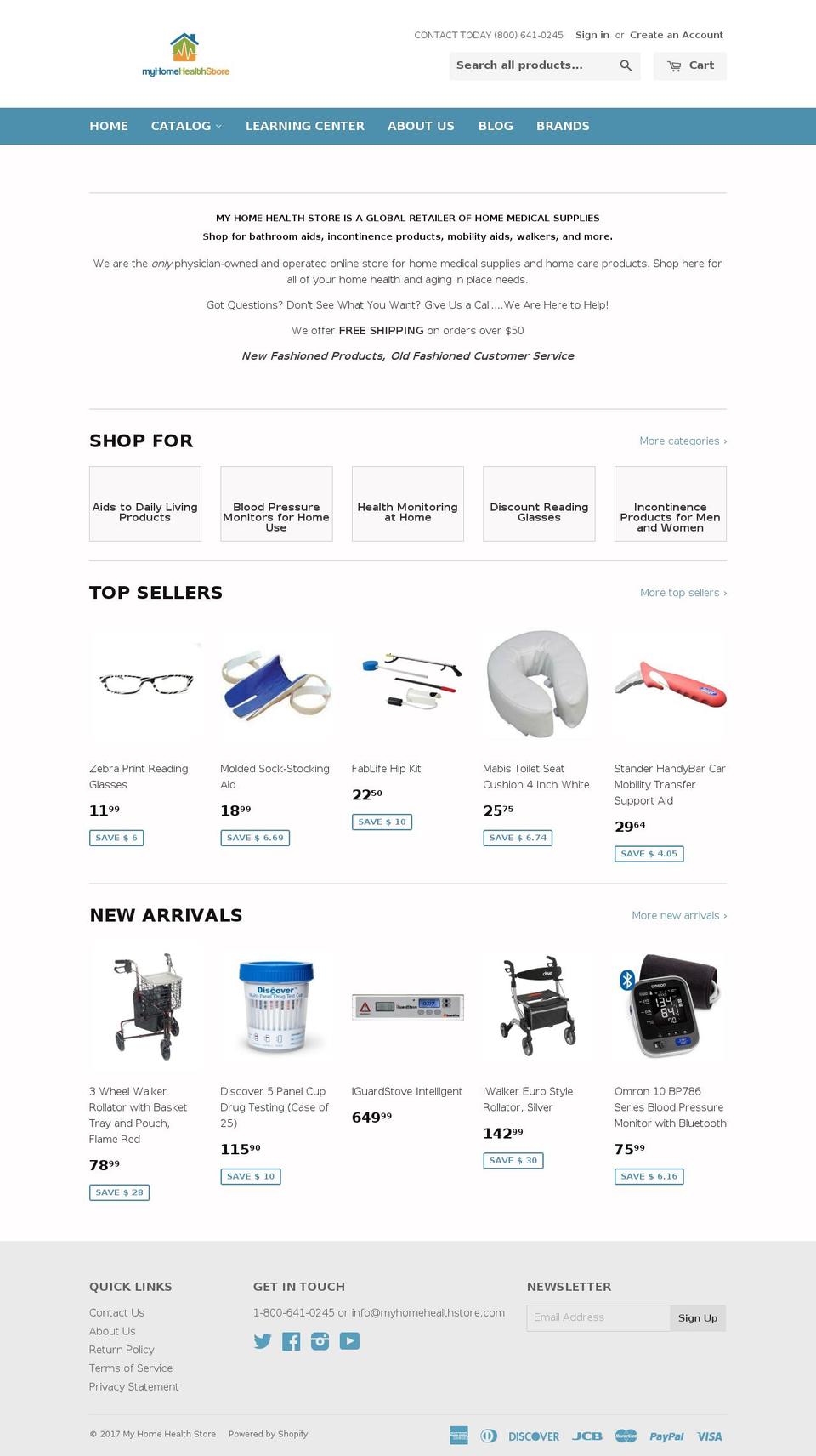 myhomehealthstore.com shopify website screenshot