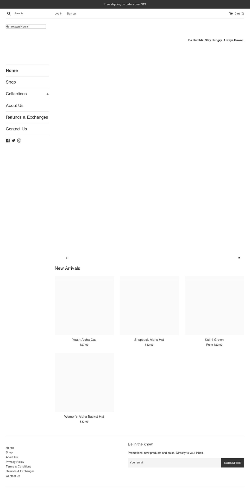 myhometownhawaii.com shopify website screenshot