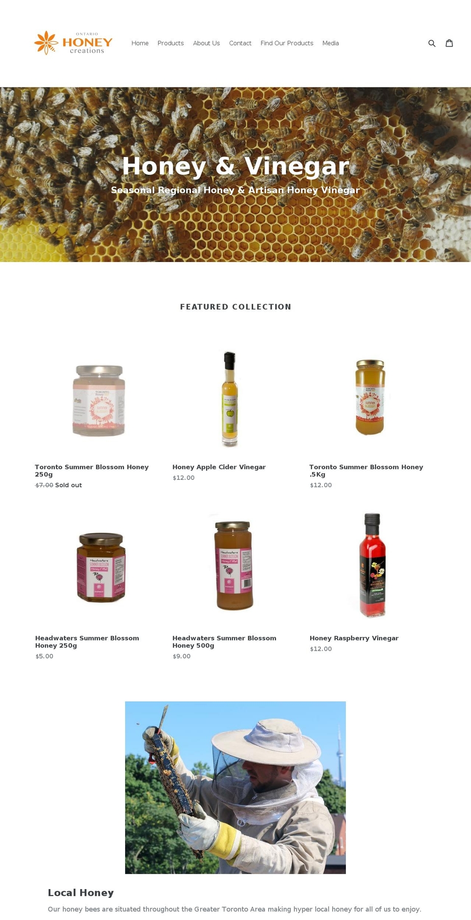 myhoneycreations.com shopify website screenshot