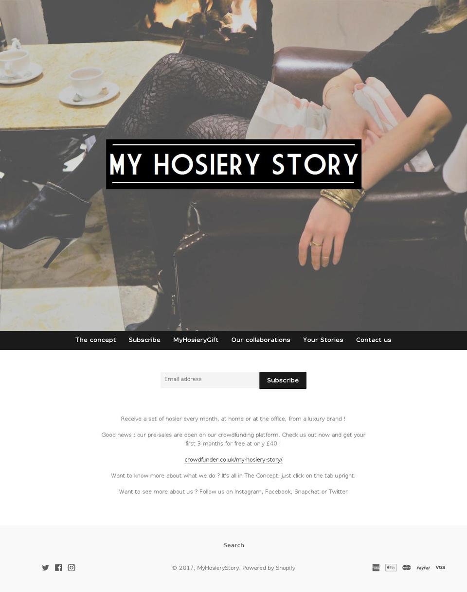 myhosierystory.com shopify website screenshot
