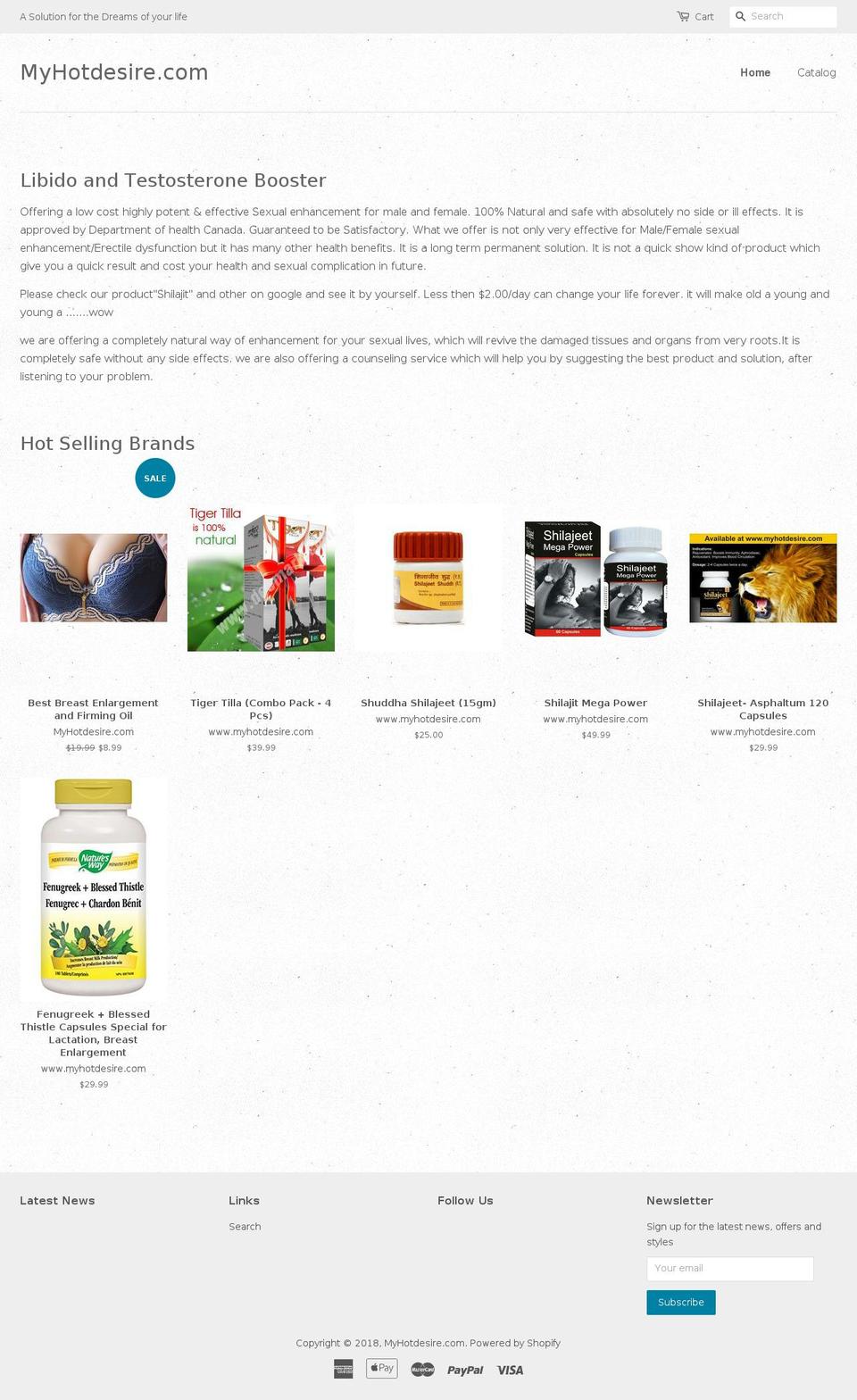 myhotdesire.com — Shopify storefront screenshot