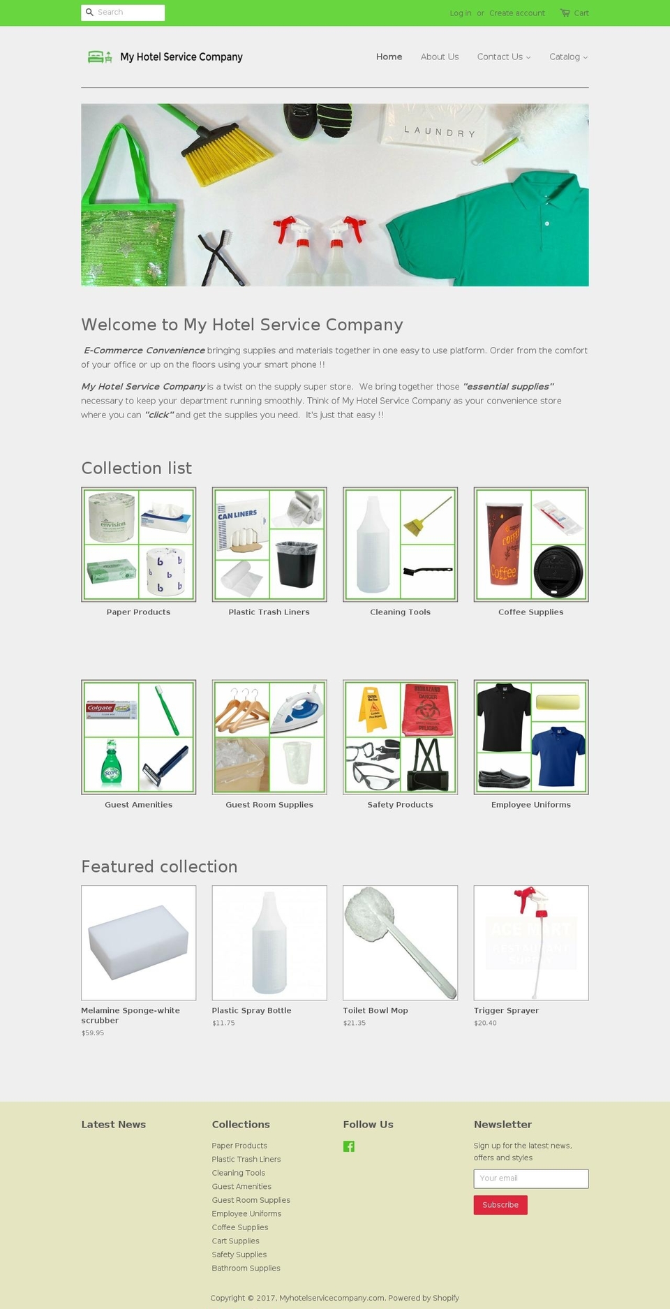 myhotelservicecompany.com shopify website screenshot