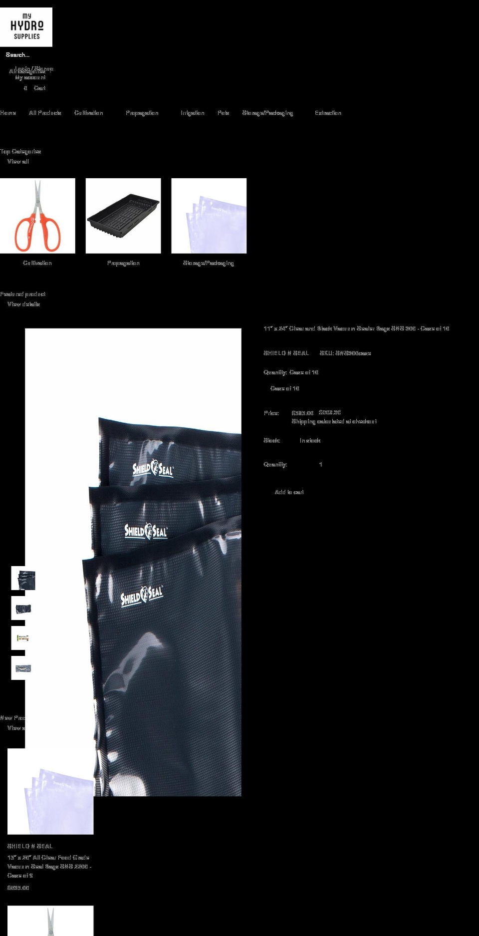 myhydrosupplies.com shopify website screenshot