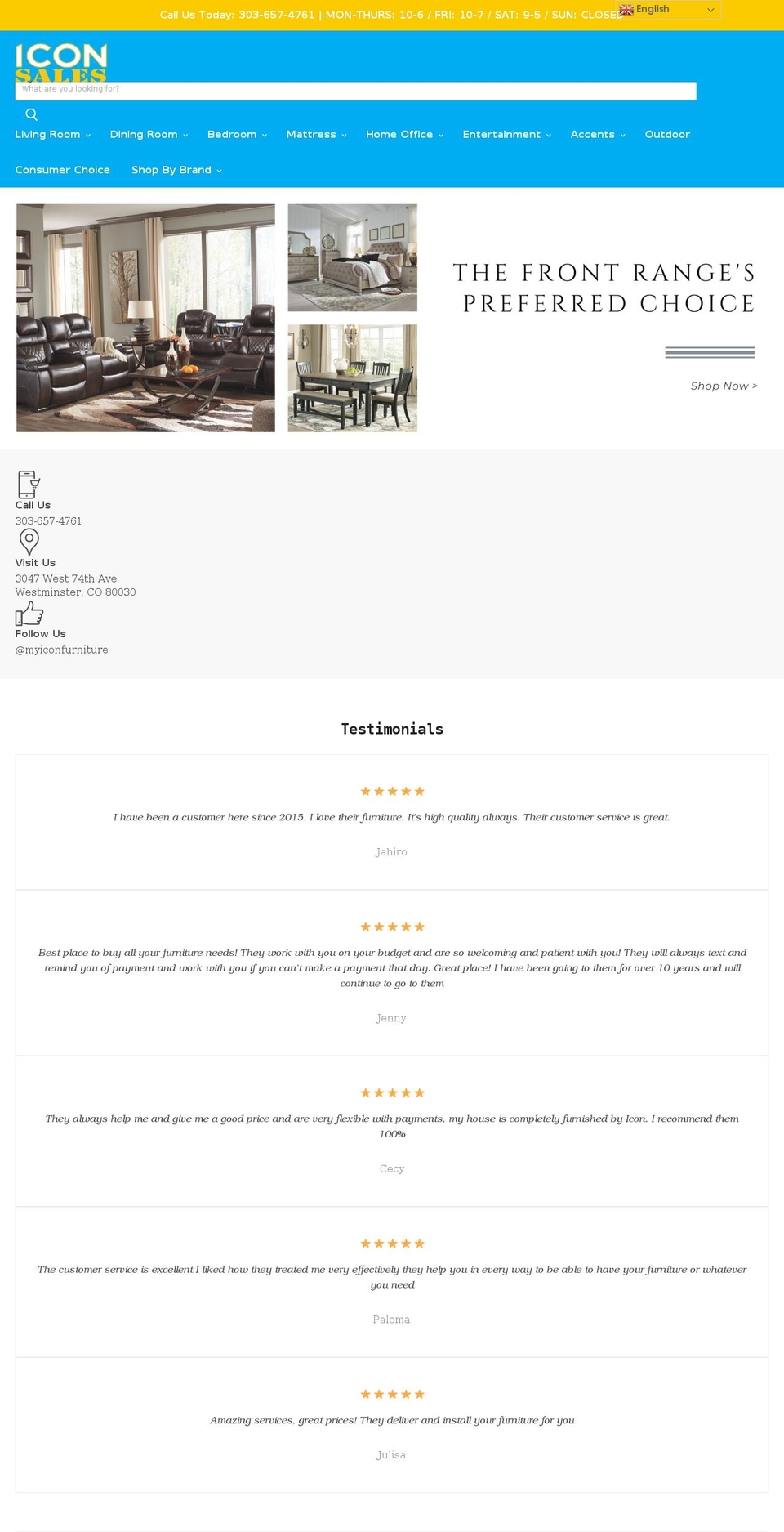 myiconfurniture.com shopify website screenshot