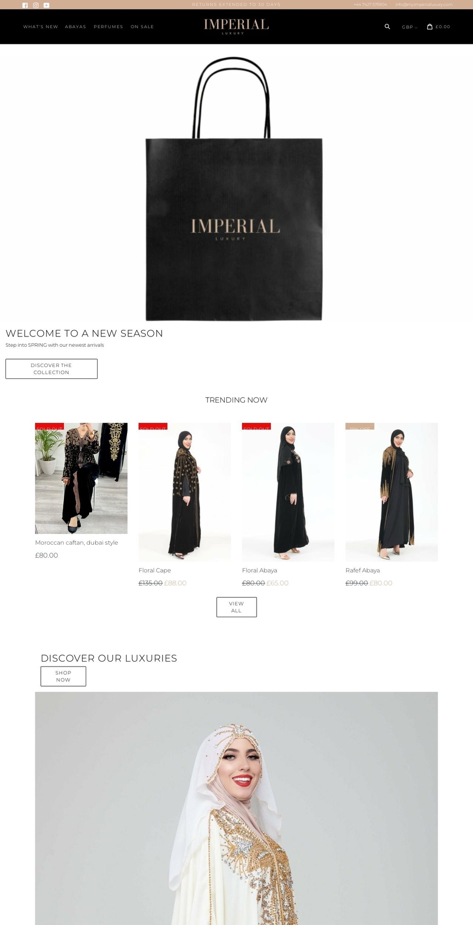 myimperialluxury.com shopify website screenshot