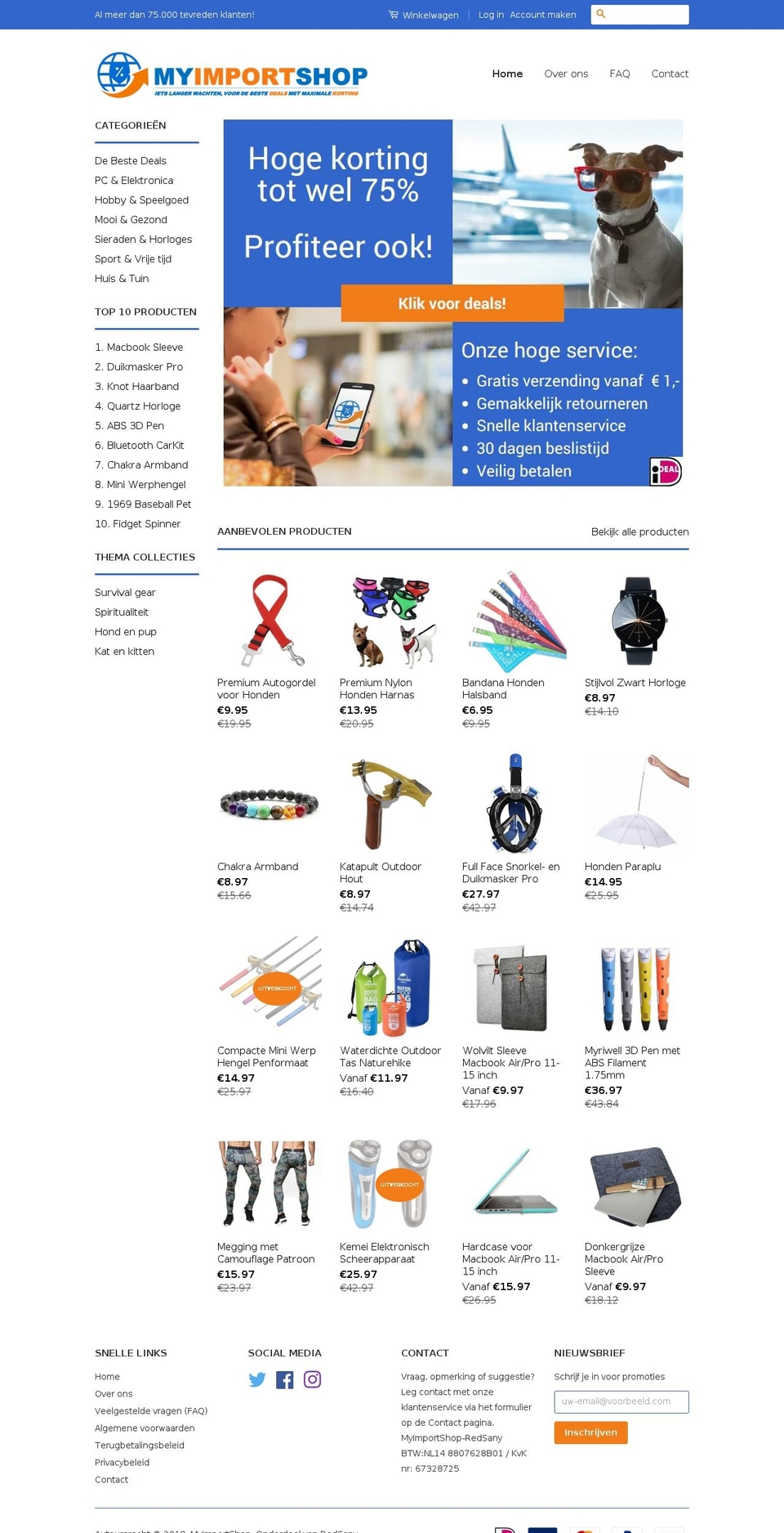 myimportshop.nl shopify website screenshot