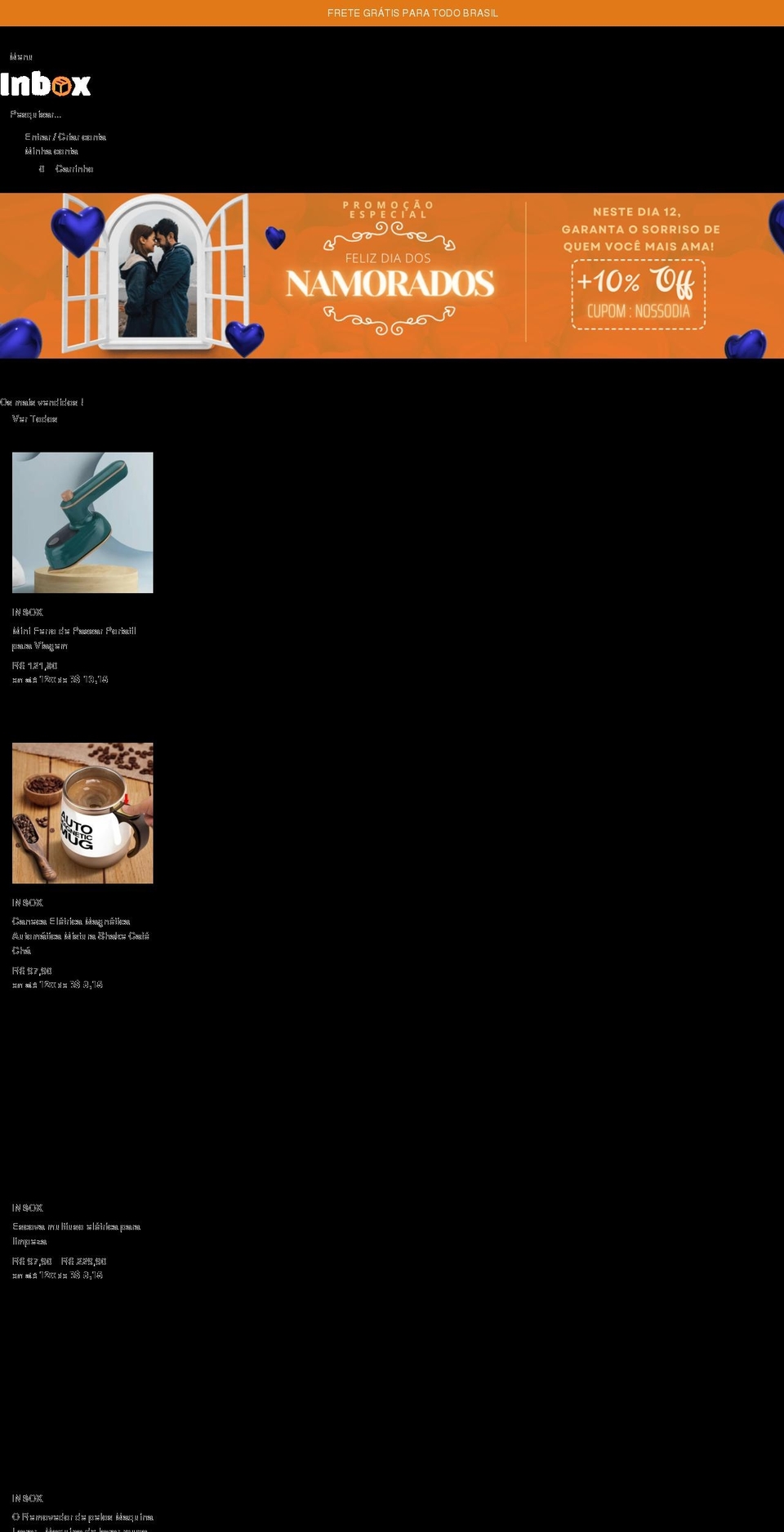 myinbox.com.br shopify website screenshot