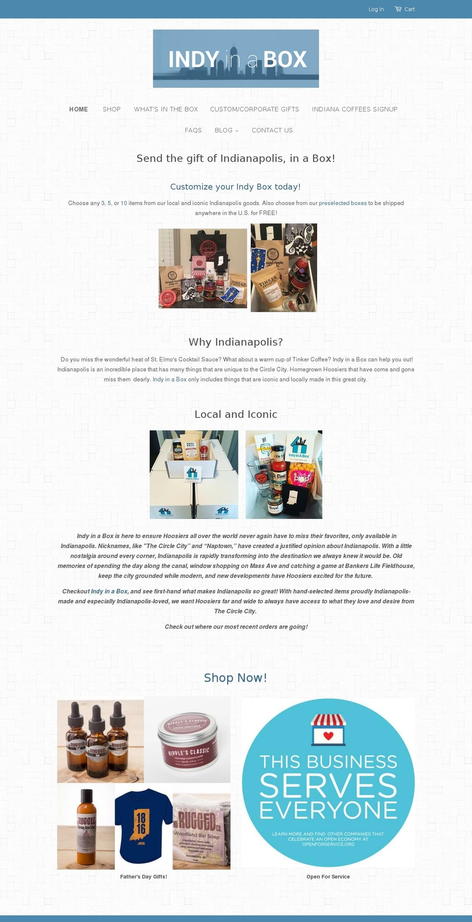 myindianapolisinabox.com shopify website screenshot