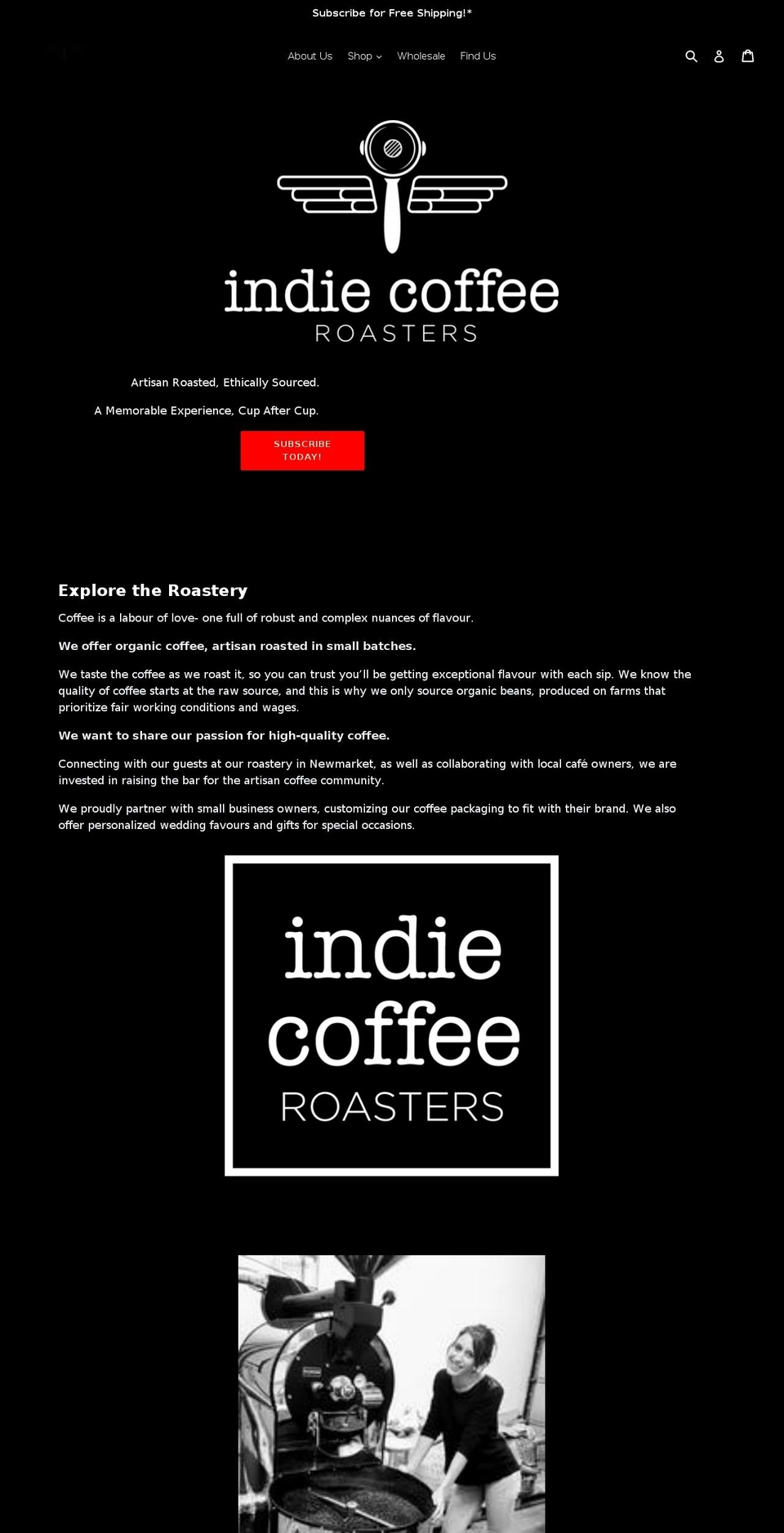 myindiecoffee.com — Shopify storefront screenshot