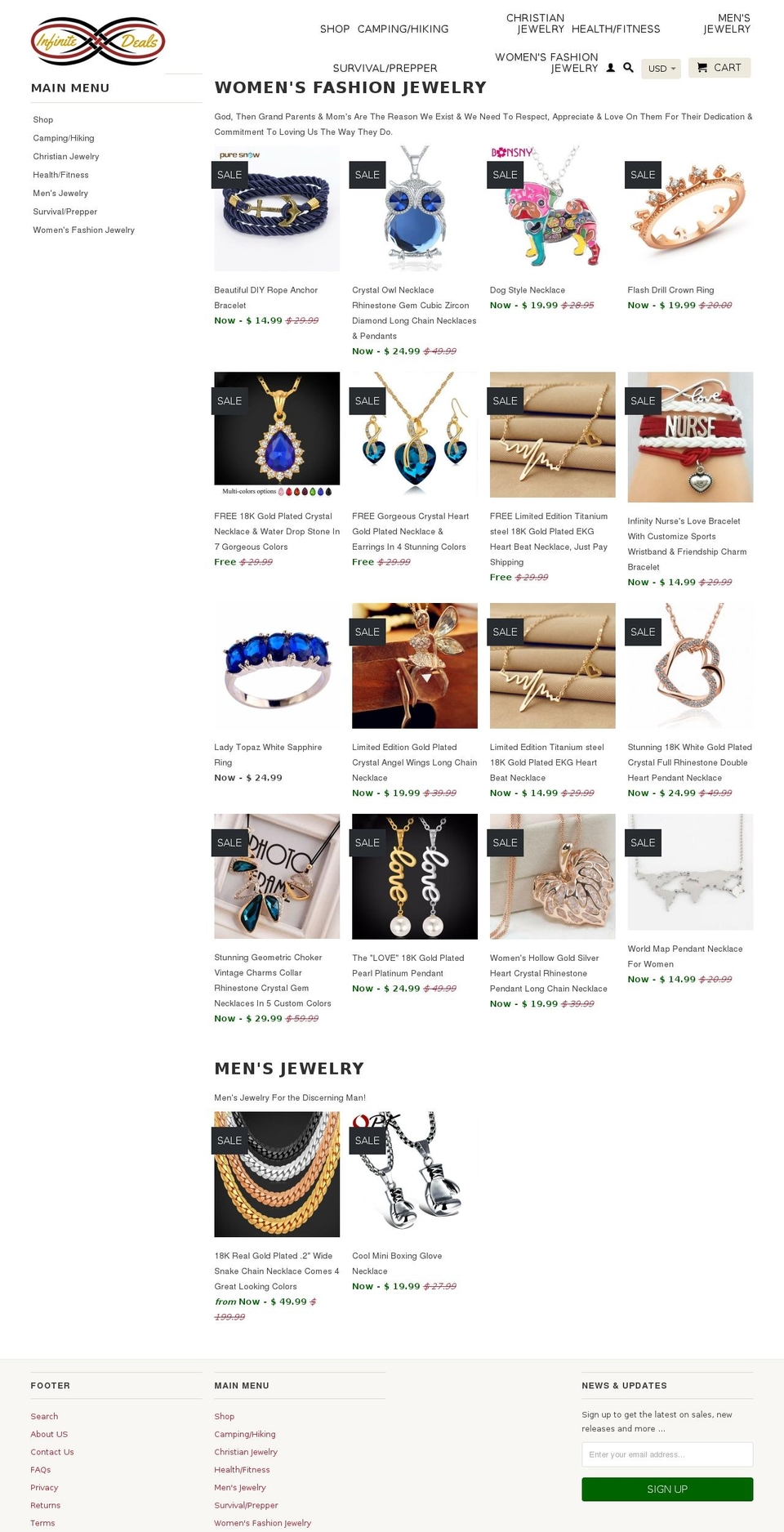 myinfinitedeals.com — Shopify storefront screenshot