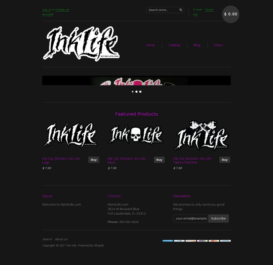 myinklife.com shopify website screenshot