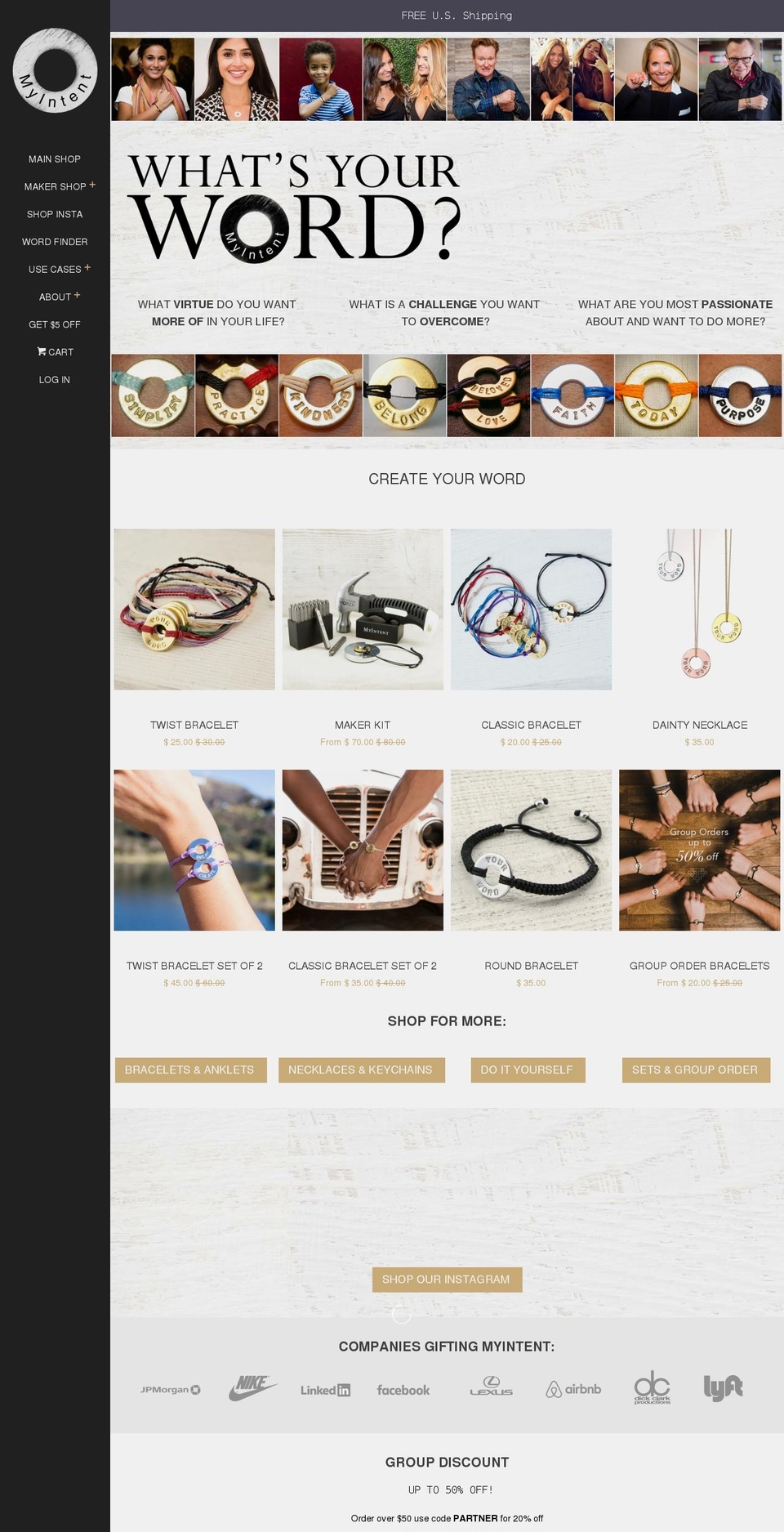 myintention.org shopify website screenshot