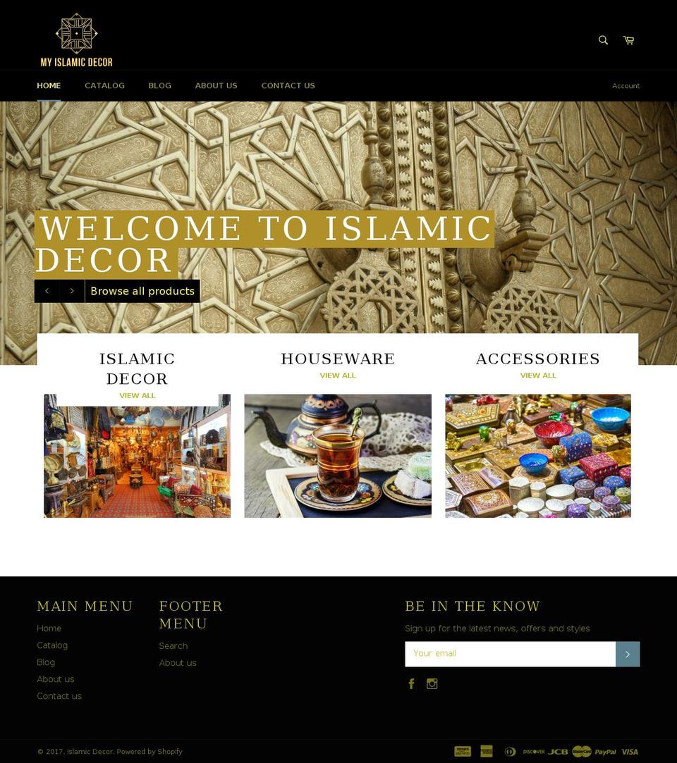 myislamicdecor.com shopify website screenshot