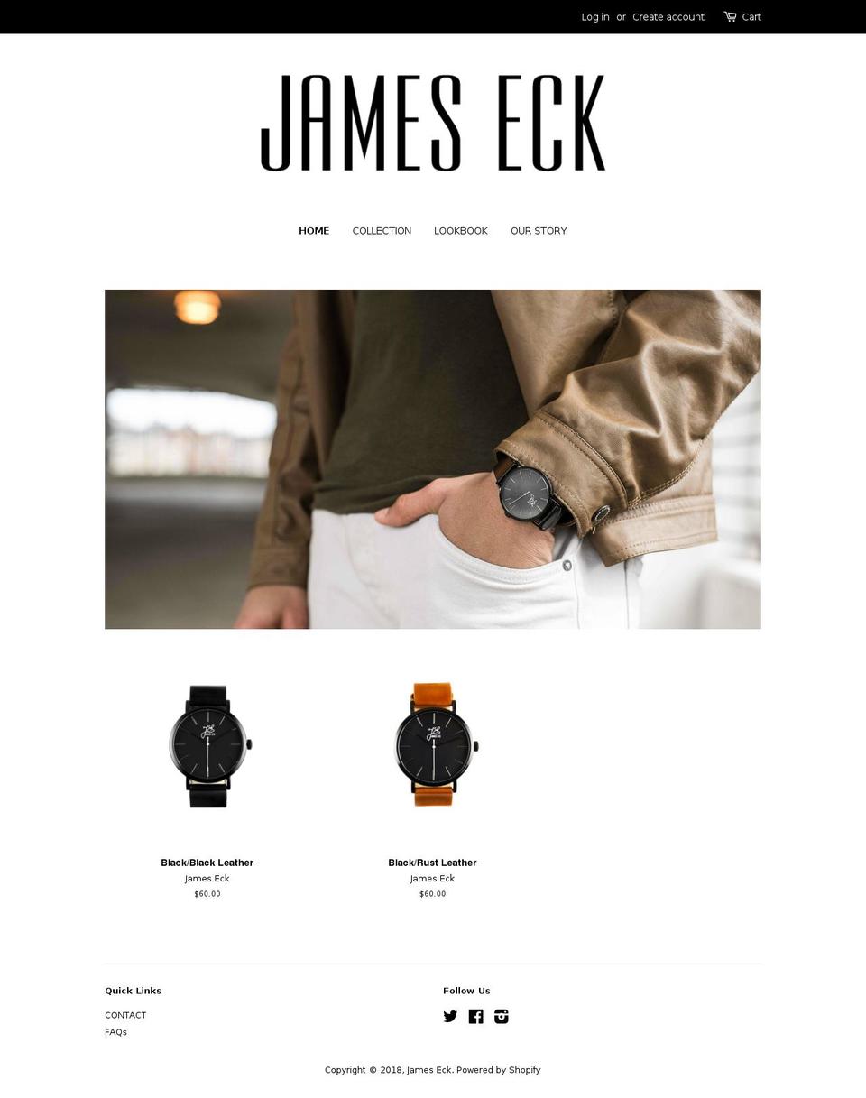myjameseck.com shopify website screenshot