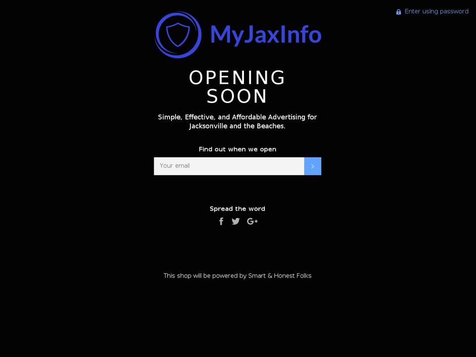 myjaxinfo.com shopify website screenshot