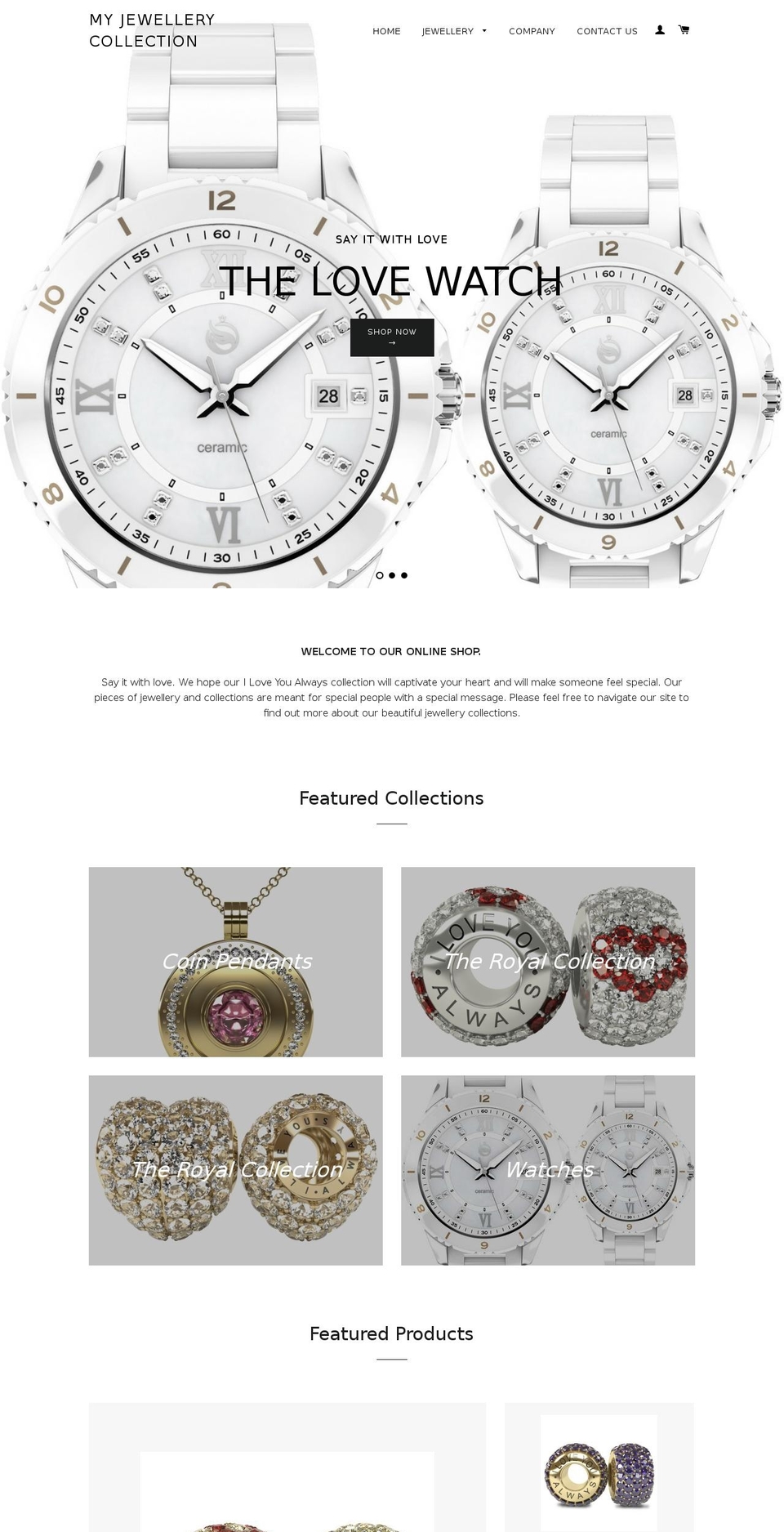myjewellerycollection.com shopify website screenshot