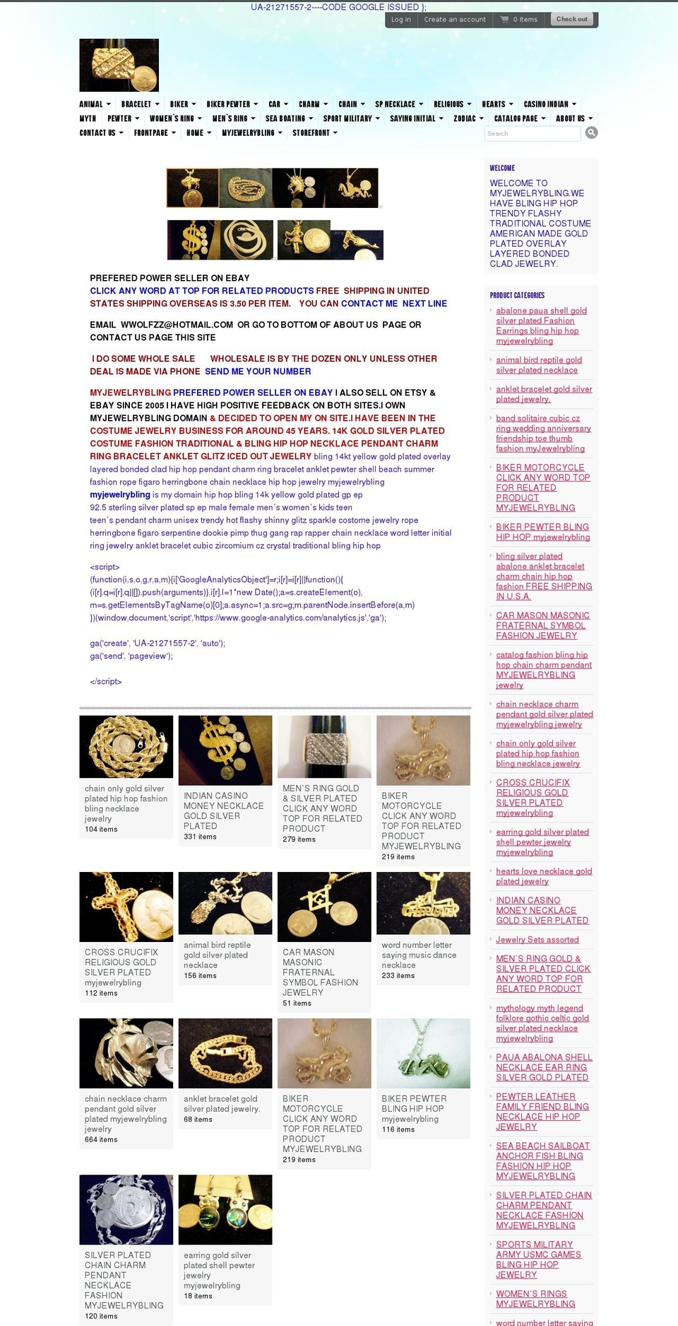 myjewelrybling.com shopify website screenshot