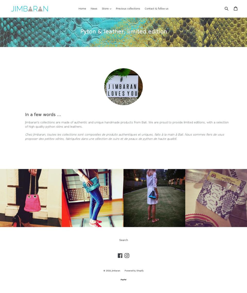 myjimbaran.com — Shopify storefront screenshot