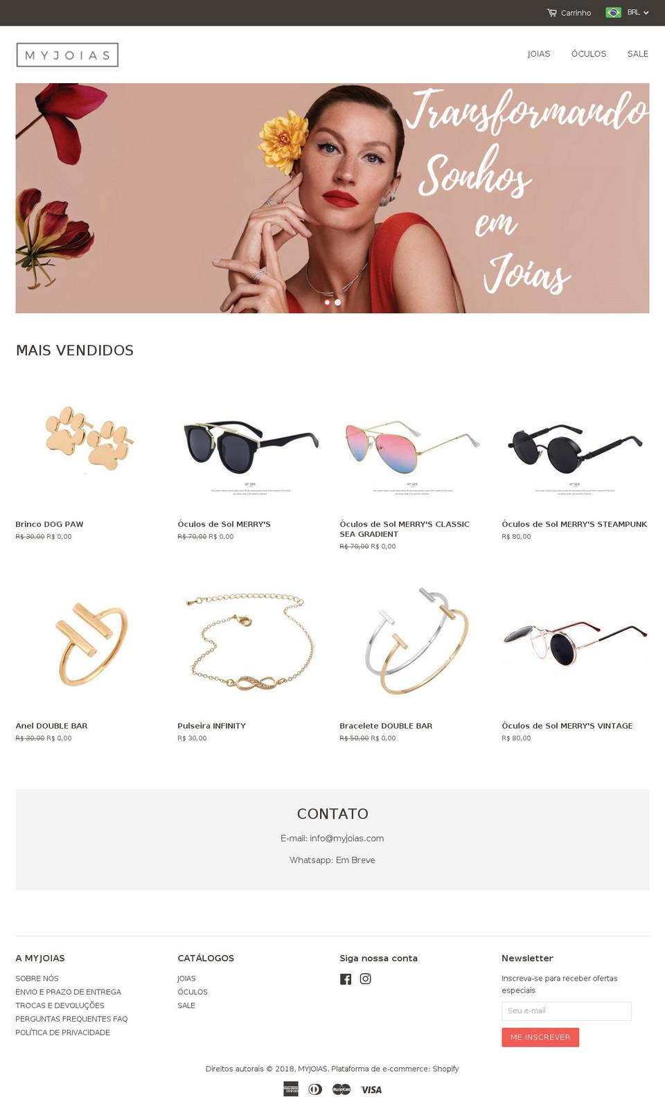 myjoias.com shopify website screenshot