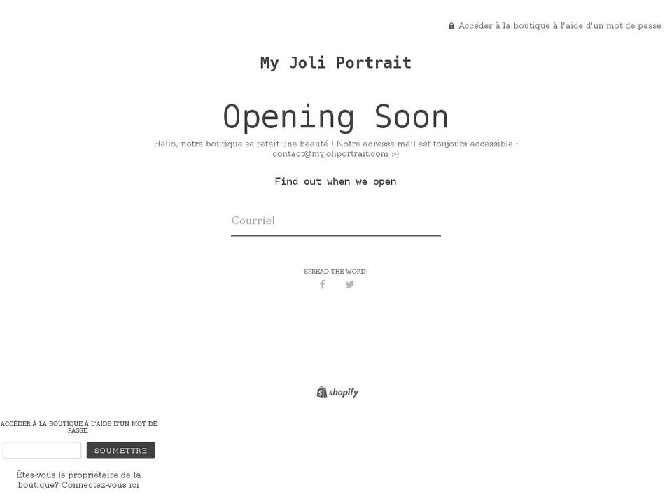 myjoliportrait.com shopify website screenshot