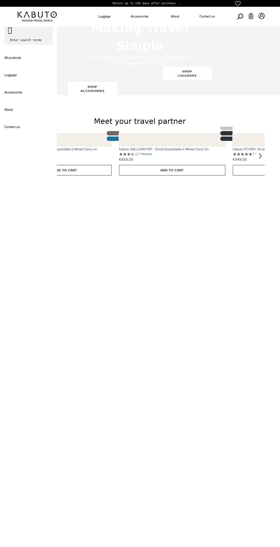 mykabuto.com shopify website screenshot