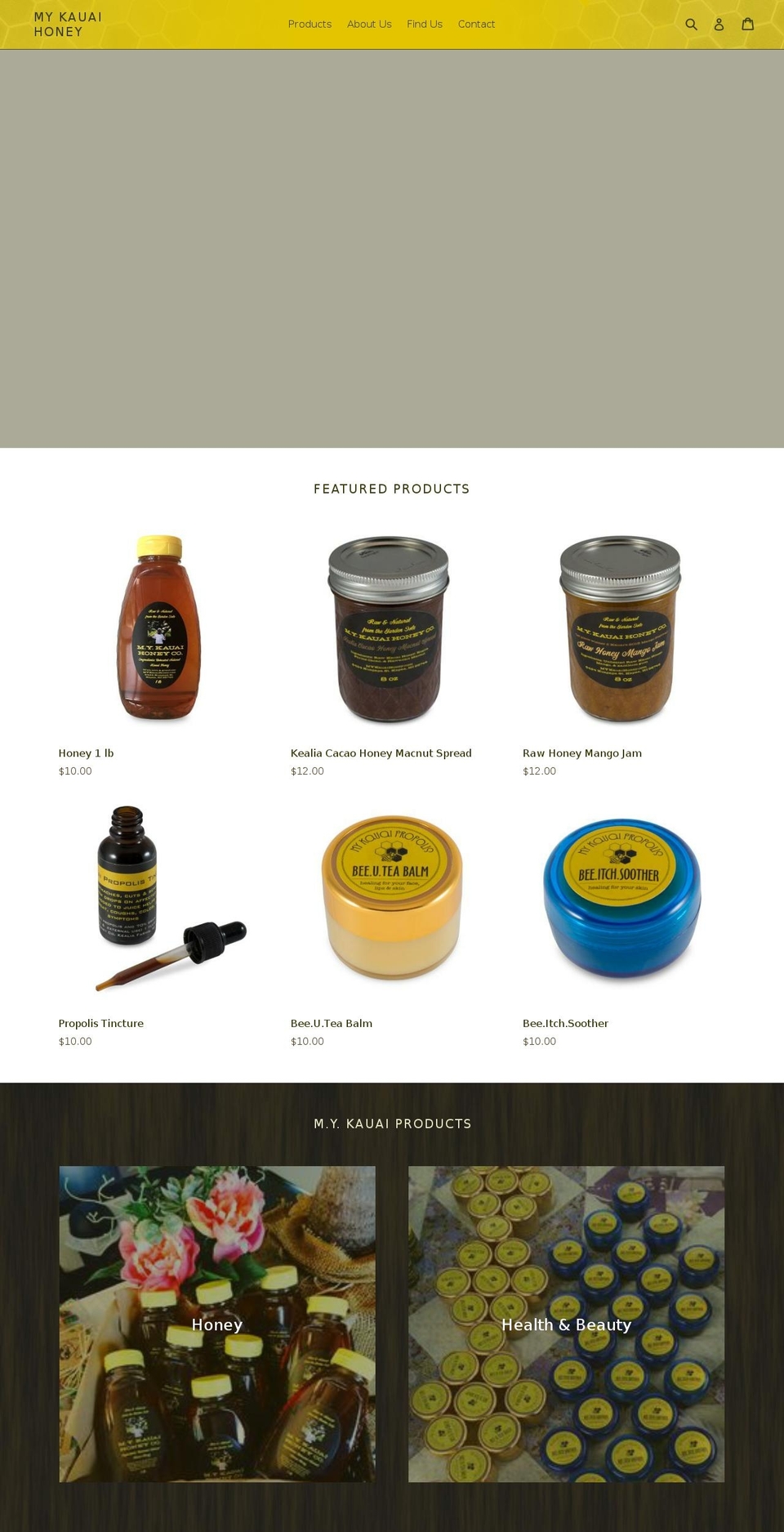 mykauaihoney.com shopify website screenshot